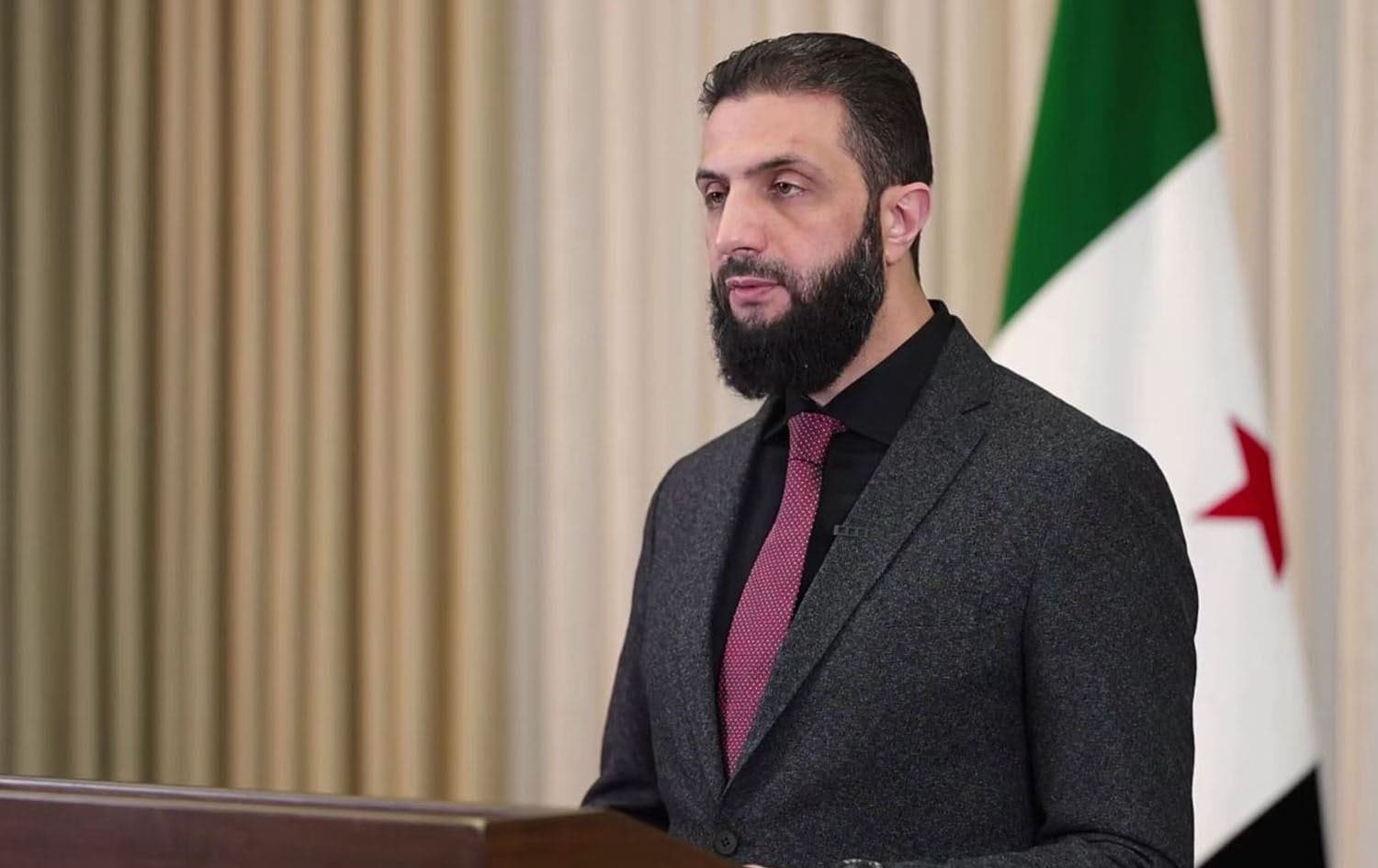 Syrian interim president Ahmed al-Sharaa speaking in a video on March 7, 2025. Photo: screengrab/Syrian presidency