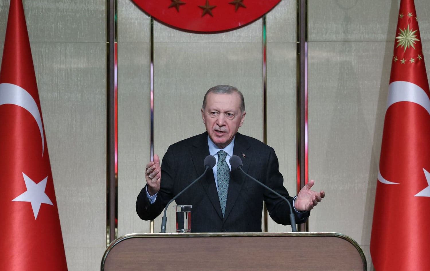 Turkish President Reccep Tayyip Erdogan speaks at an iftar event in Ankara on March 11, 2025. Photo: Anadolu Agency