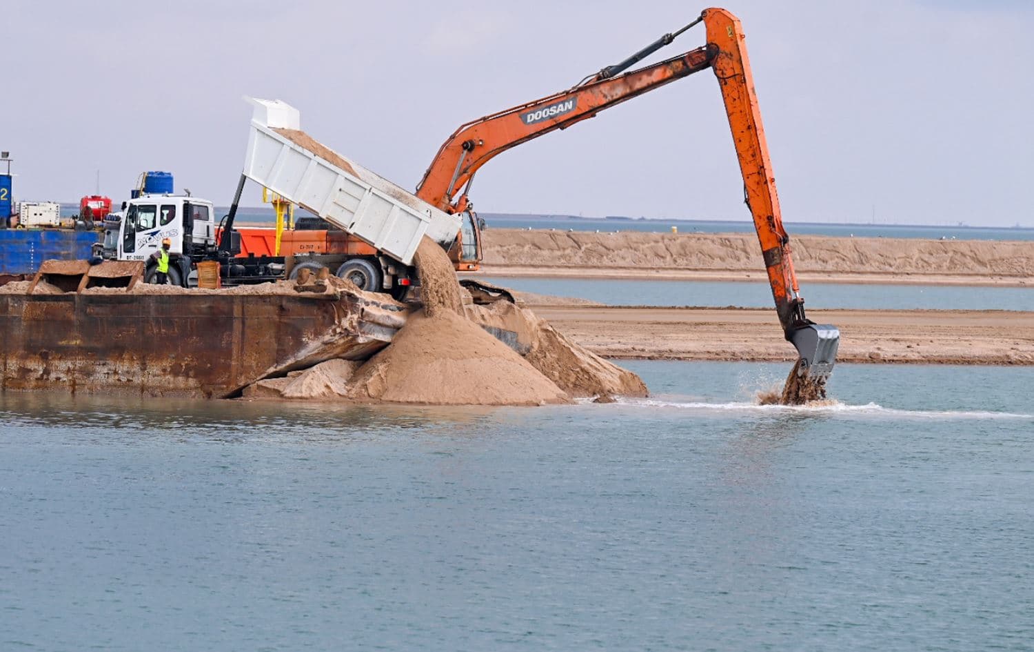The Grand Port of Faw in Iraq's southern oil-rich Basra province under construction on December 8, 2022. Photo: Bilind T. Abdullah/Rudaw