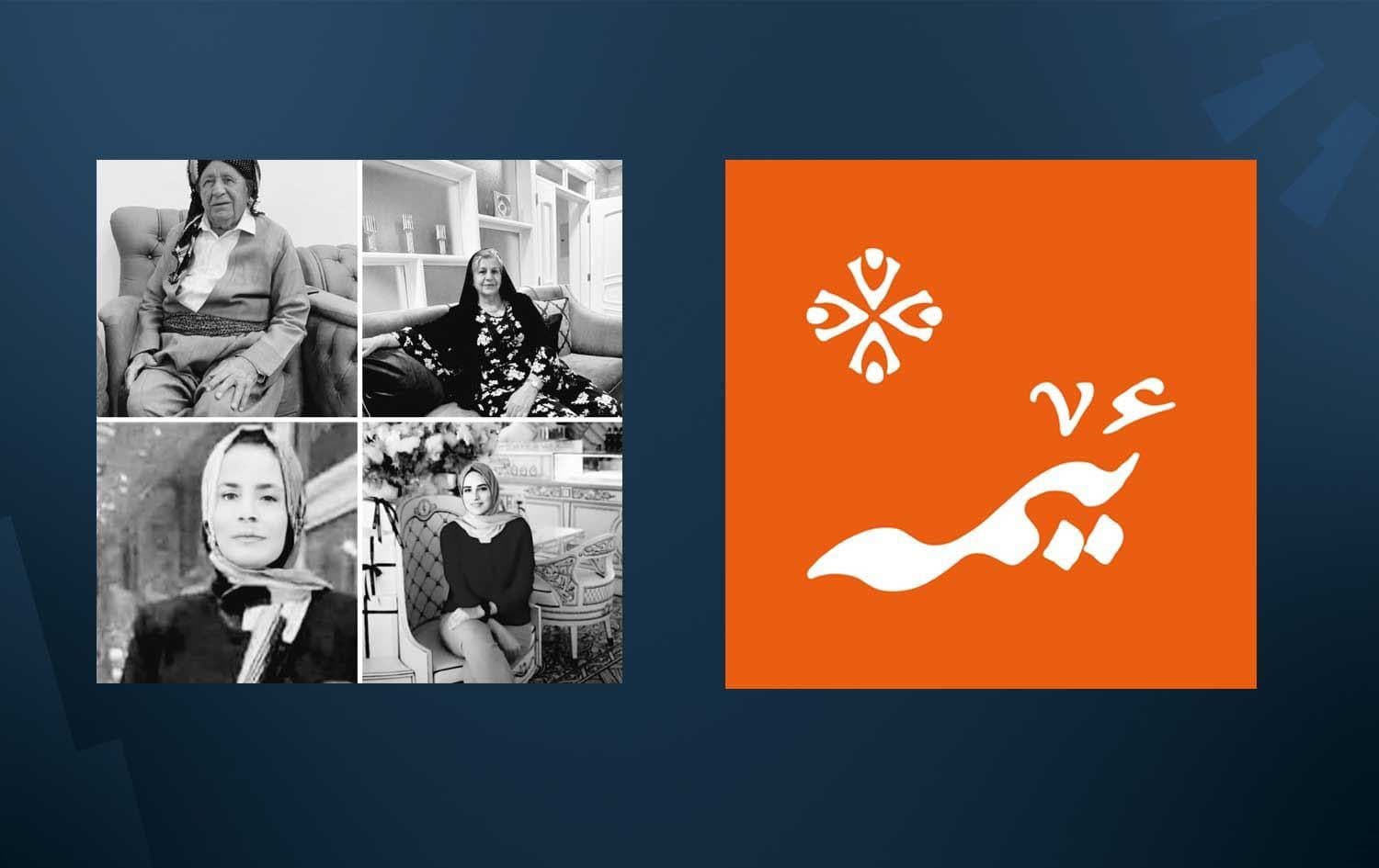 Photo collage of the four victims (left) and Emma Organization's logo (right). Graphic: Rudaw