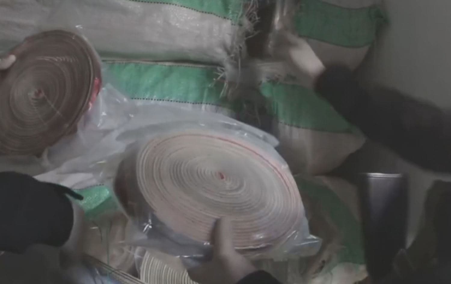 Syrian security forces seizing drugs in Aleppo on March 22, 2025. Photo: Aleppo province/Telegram