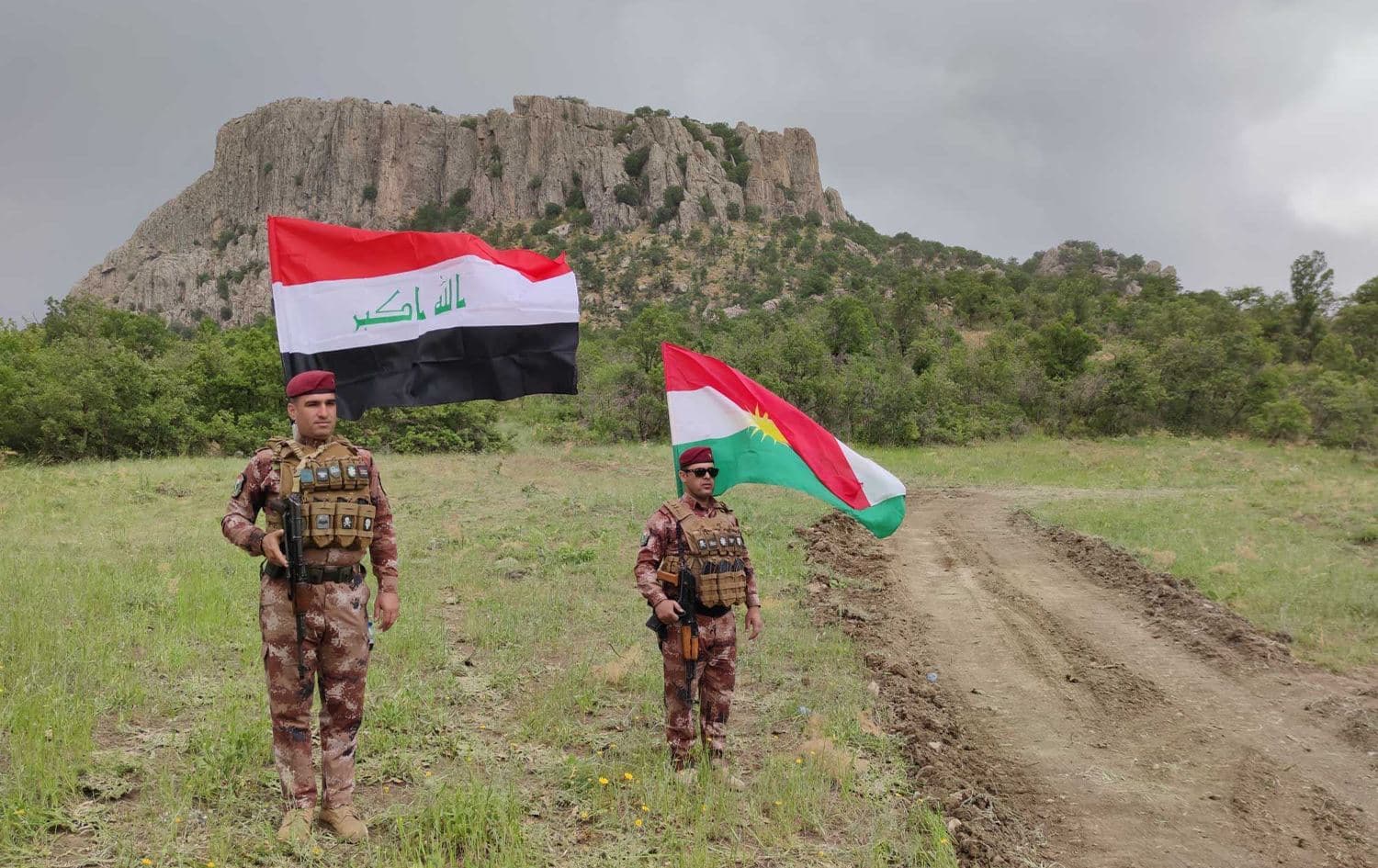 Iraqi and Kurdish border guards along the northern border with Turkey. File photo: Rudaw