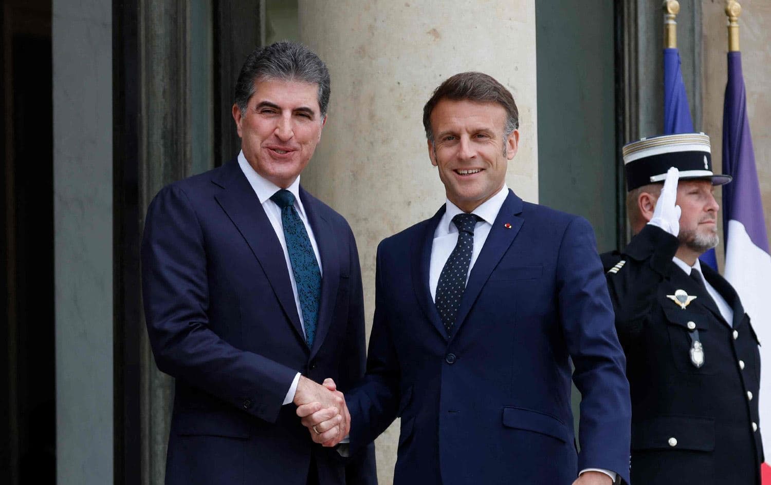 Kürdistan Bölgesi Başkanı Neçirvan Barzani, Fransa Cumhurbaşkanı Emmanuel Macron ile bir araya geldi