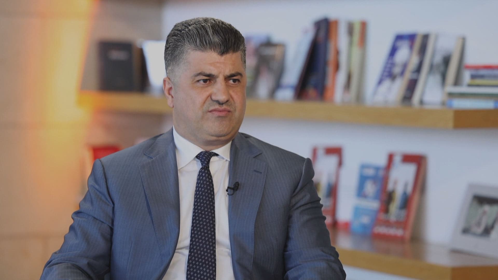 Lahur Talabany, leader of the People’s Front (Baray Gal) speaking to Rudaw in Sulaimani on April 17, 2025. Photo: screengrab/Rudaw