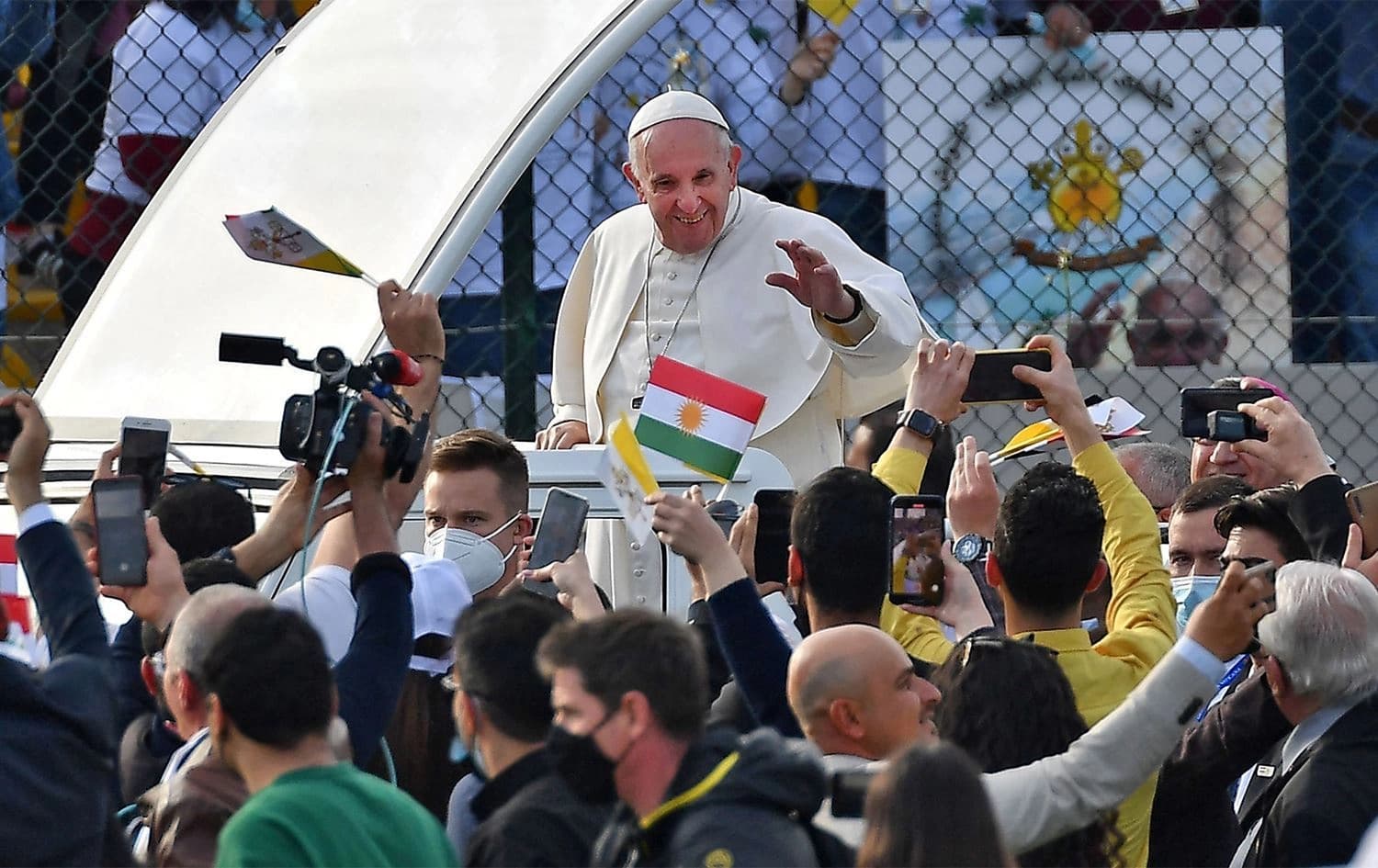 Pêşwazîkirina Papa Francis a li Hewlêrê /Wêne: Rûdaw-Arşîv