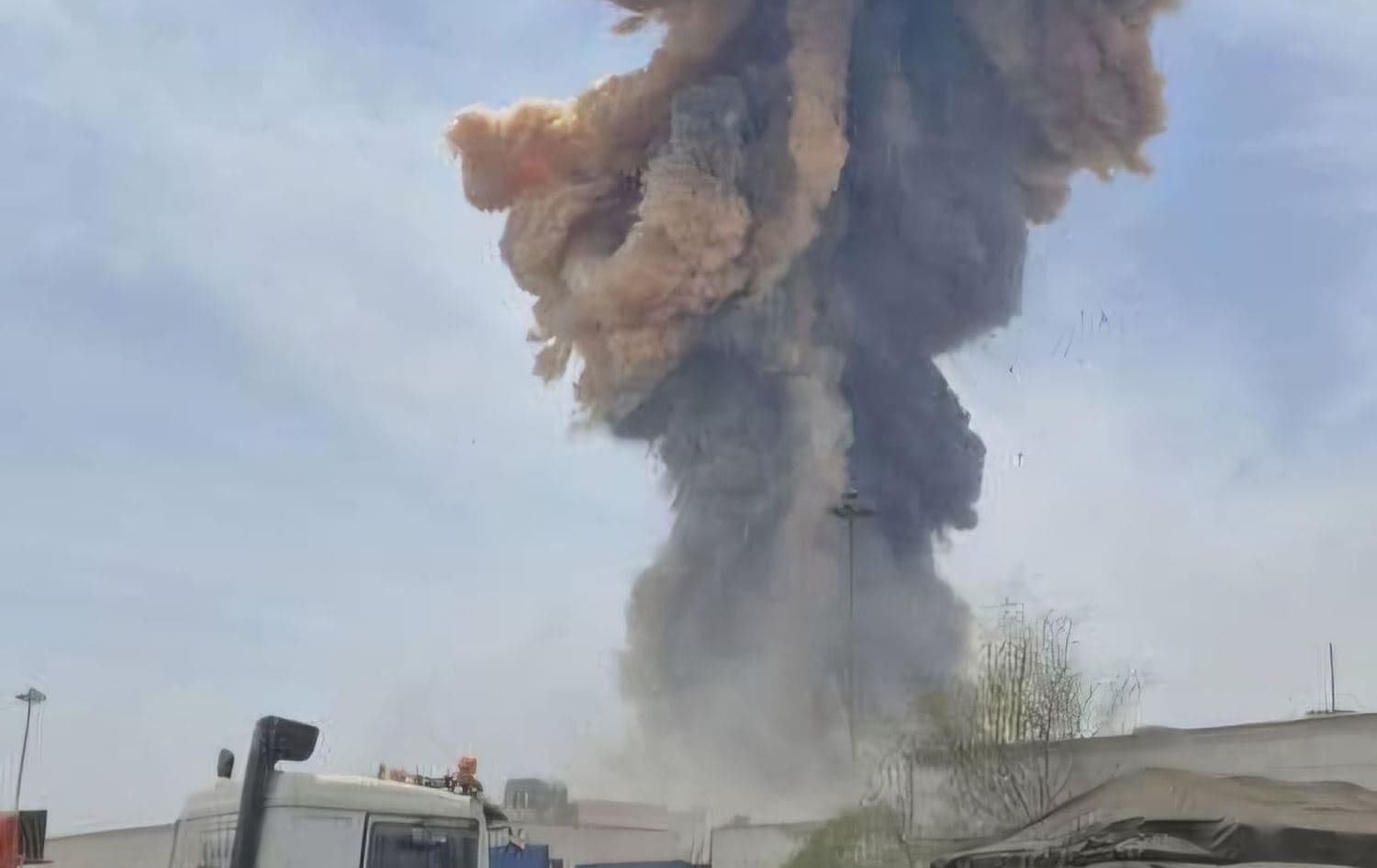 Aftermath of a massive explosion at Iran's Bandar Abbas port on April 26, 2025. Photo: IRNA