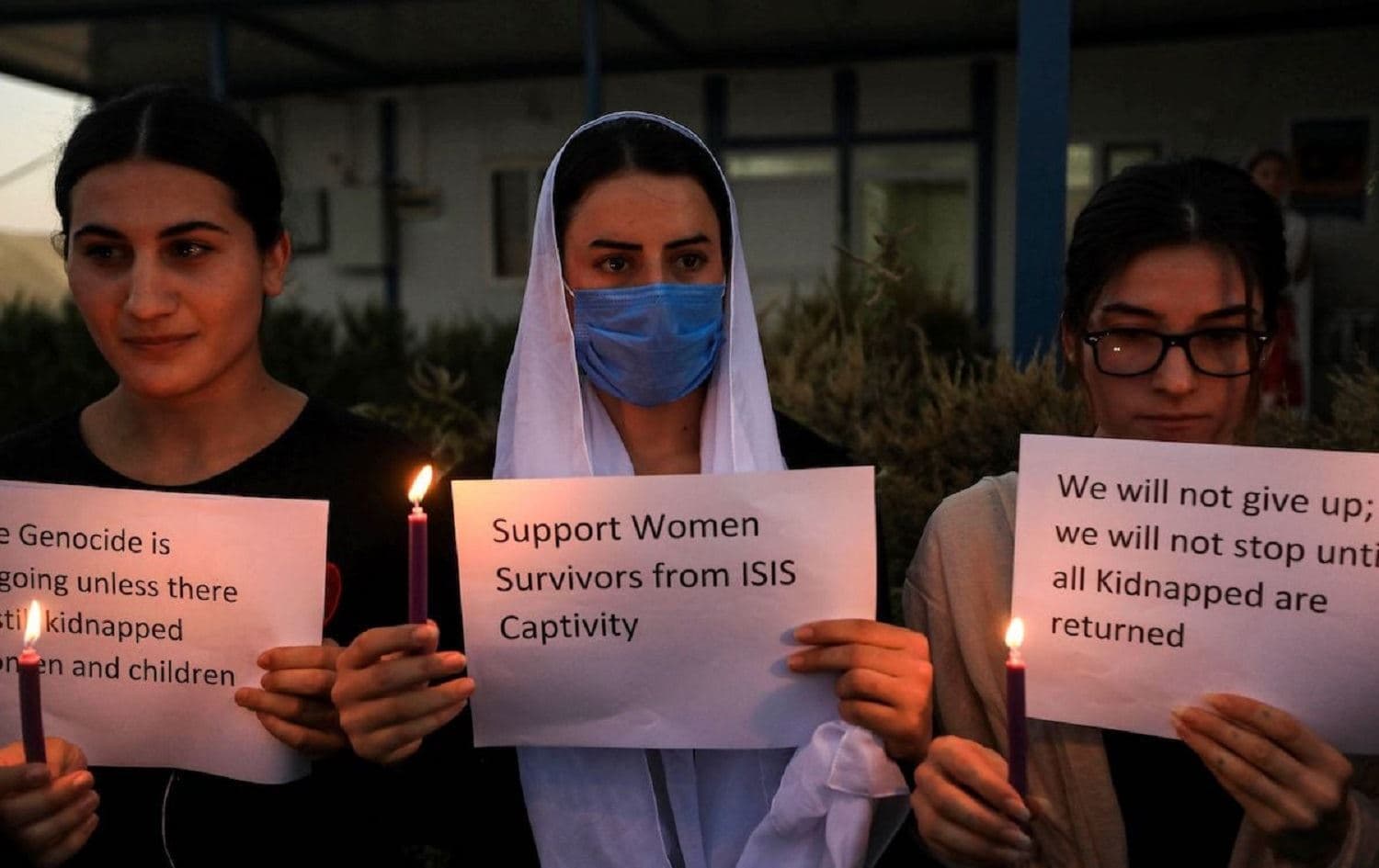 Yazidi women mark the 2014 attack by ISIS in Duhok in 2020. Photo: AFP