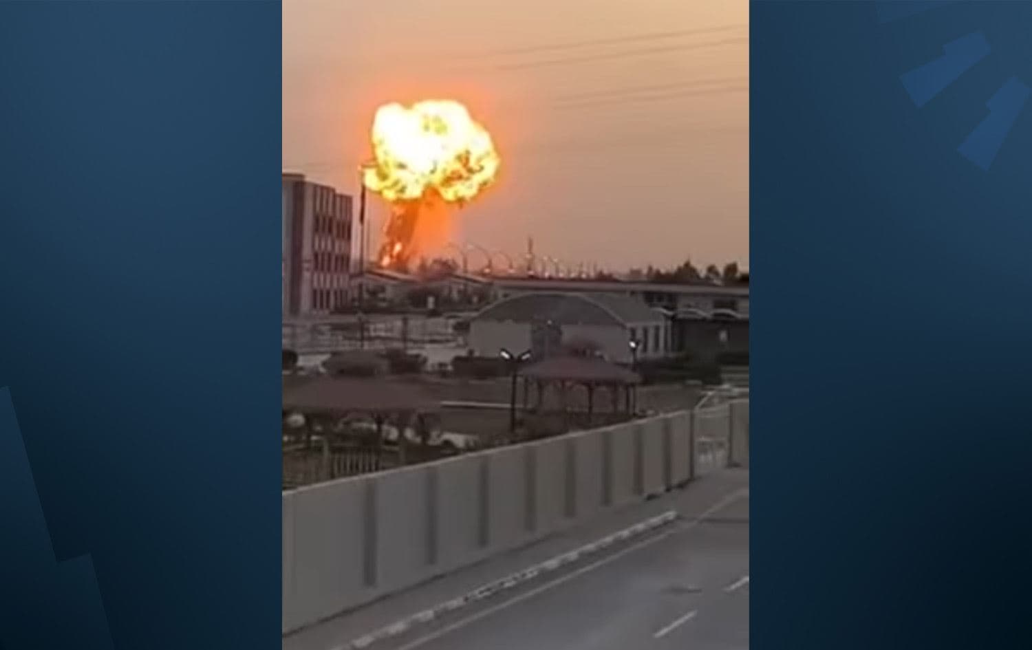 Footage from the explosion at Baiji oil refinery in Salahaddin province on May 18, 2025. Photo: Submitted