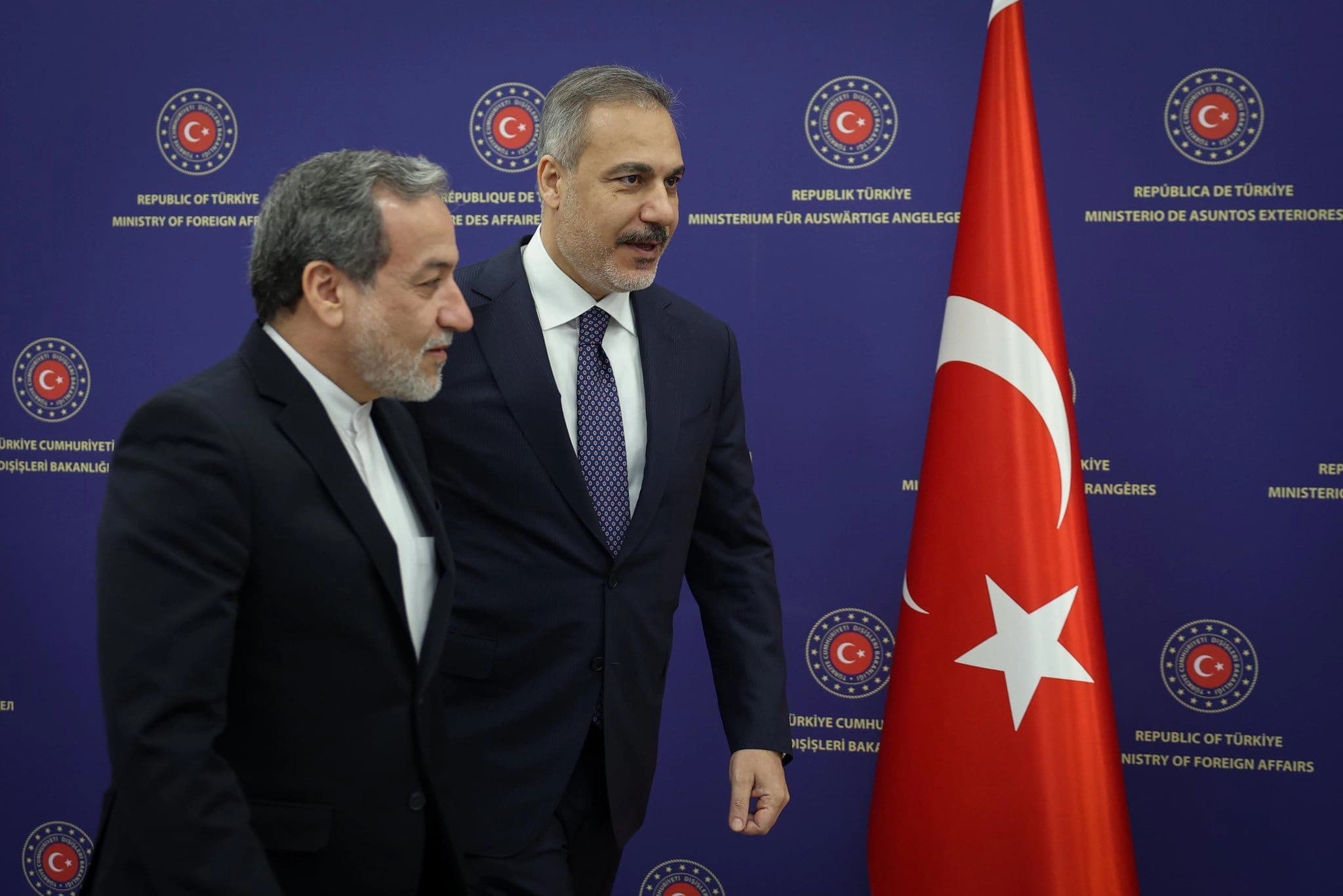 The Iranian Foreign Minister Abbas Araghchi (left) and his Turkish counterpart Hakan Fidan meeting in Ankara on December 2, 2024. Photo: Turkish foreign ministry