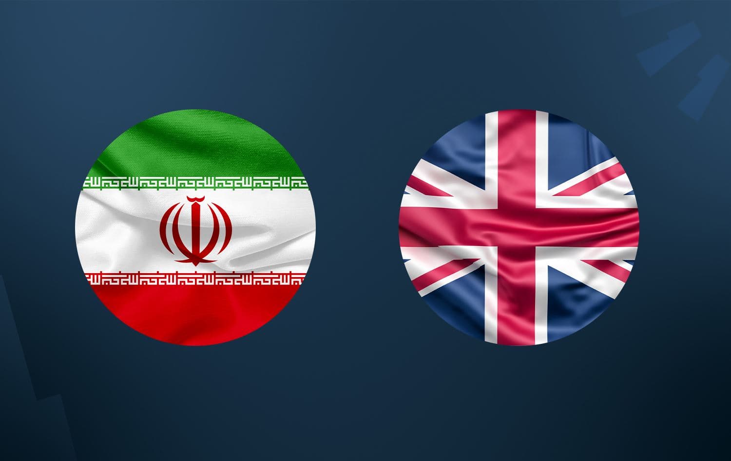Flags of Iran (left) and the United Kingdom (right). Graphic: Rudaw