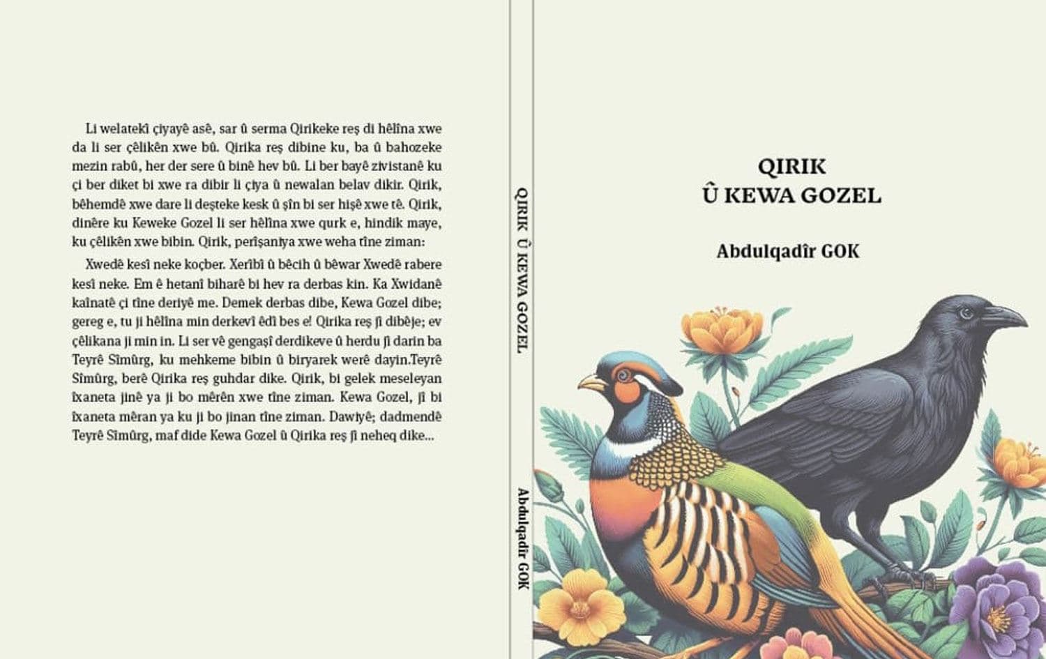 Bergê pirtûka Çîroka Qirik û Kewa Gozel / Wêne: Rûdaw Grafîk