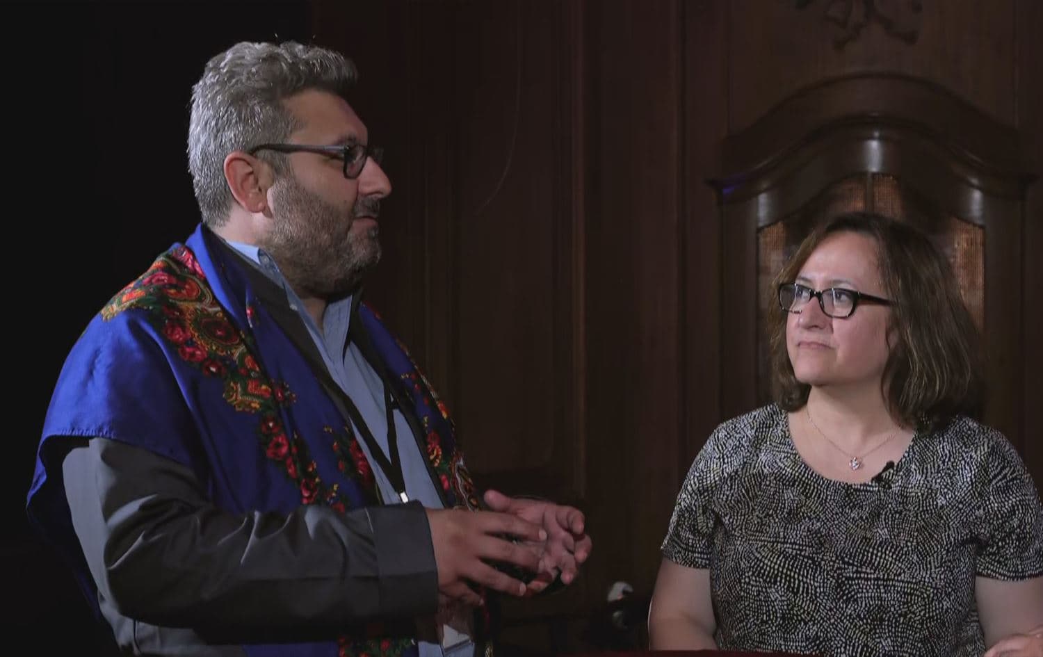Maxim Issa, director of the Kurdish Arts and Culture Festival (left) and Gunay Darici, managing director of the education non-profit Yekmal Association (right), speaking to Rudaw in Berlin on June 6, 2025. Photo: Rudaw