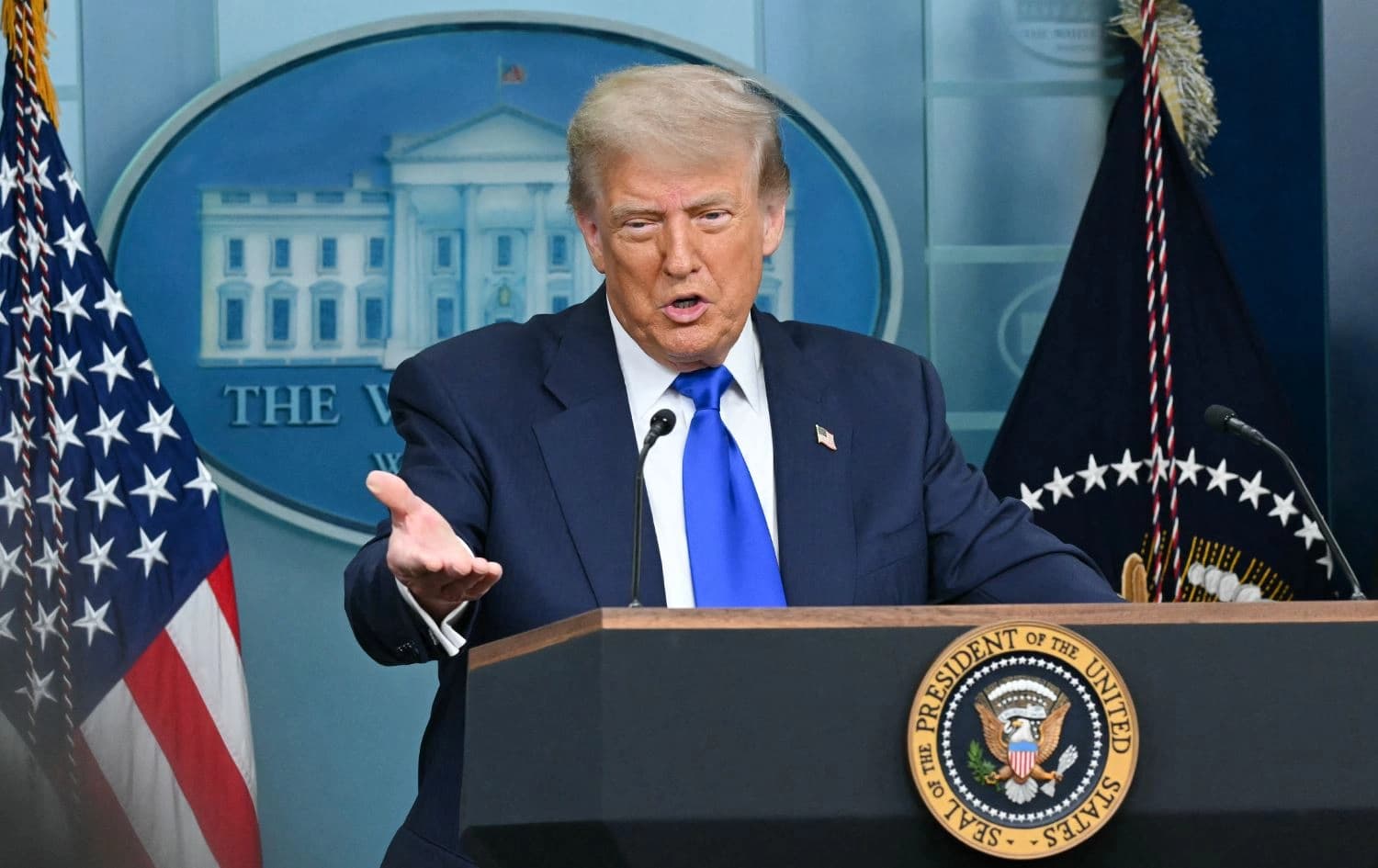 US President Donald Trump speaking during a press conference on June 27, 2025. Photo: AFP