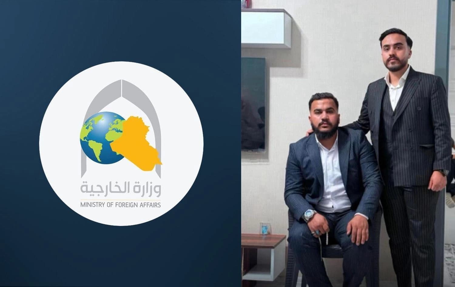 Iraqi foreign ministry logo (left) and Iraqi nationals killed in Turkey on June 26, 2025. Graphic: Rudaw