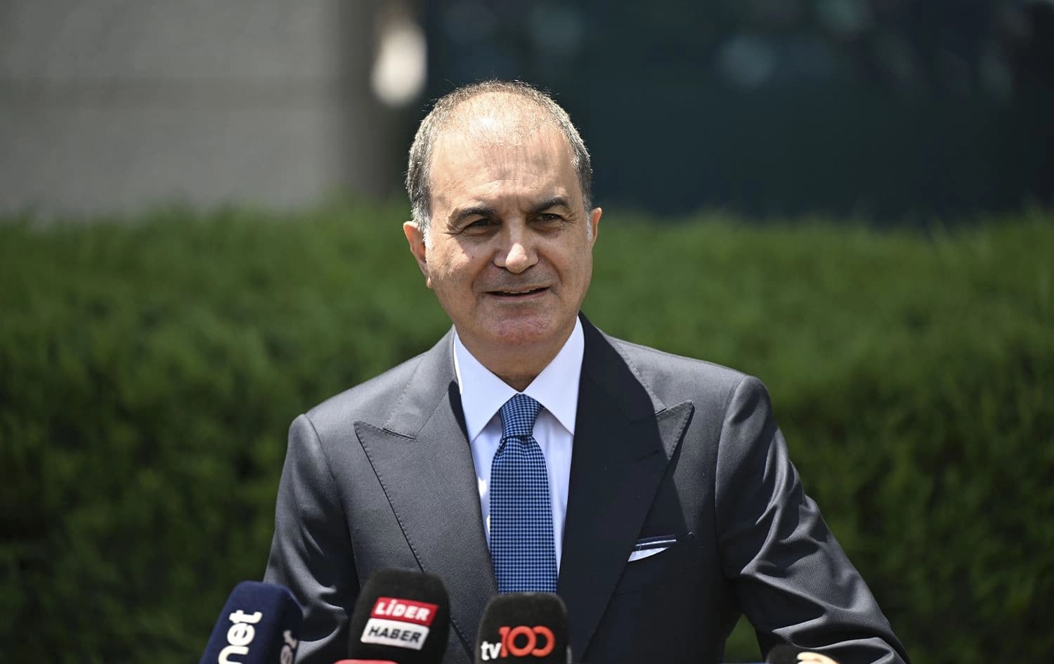 AKP spokesperson Omer Celik speaking to reporters on July 1, 2025. Photo: AA