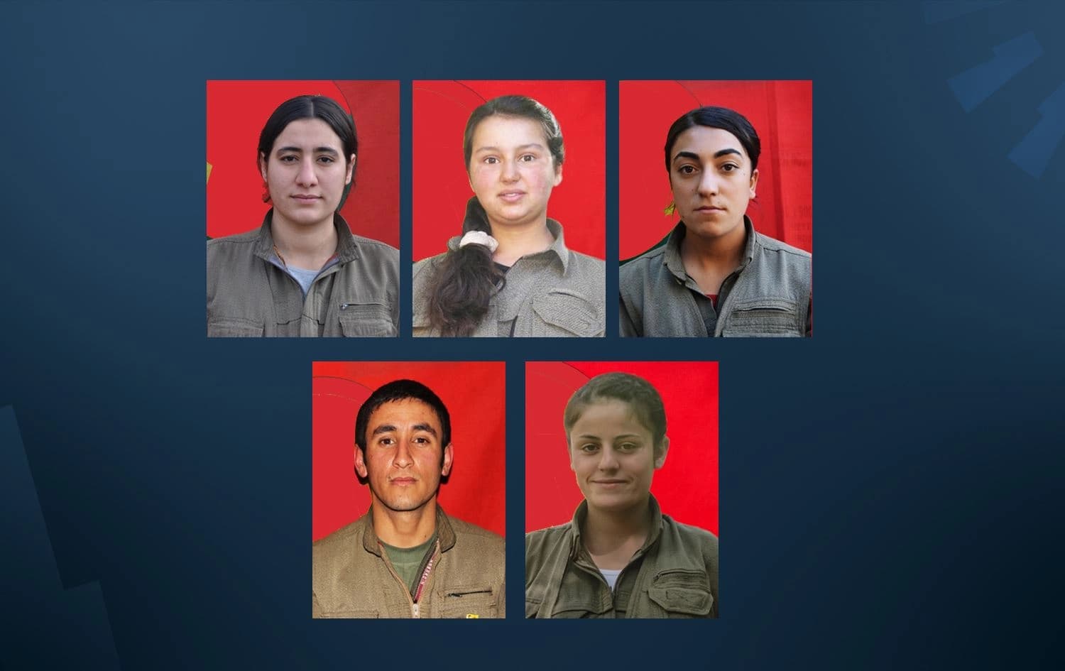 Ji aliyê serî û çepê ve Arjîn, Lorîn, Zenda, Berbang û Nalîn / Wêne: Rûdaw Grafîk