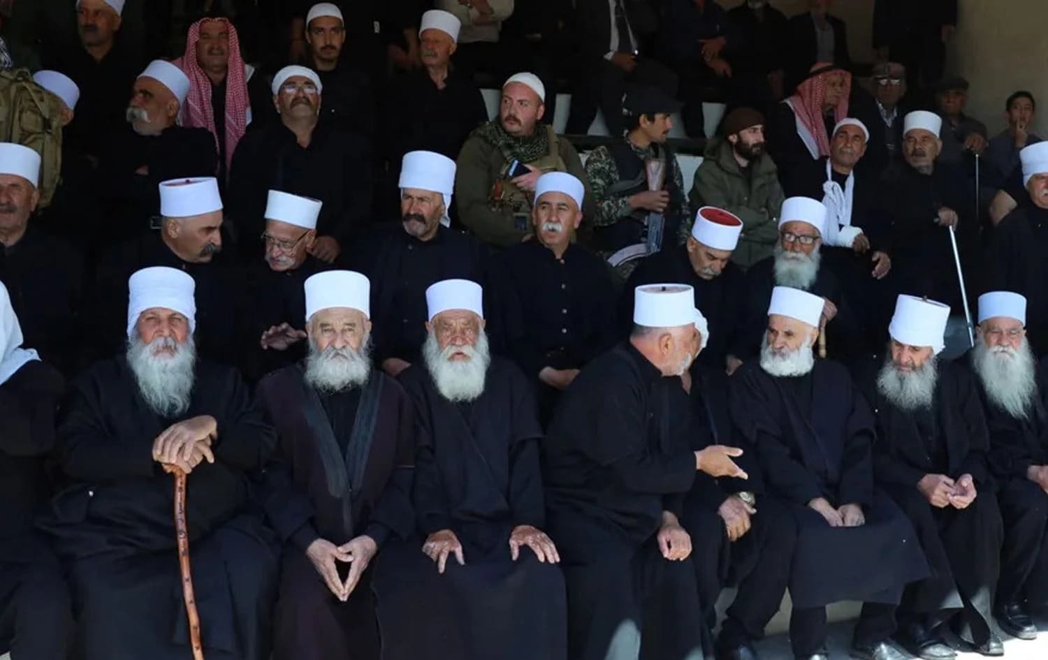 هەندێک لە گەورەپیاوانی دروزەکانی سووریا. وێنە: AFP