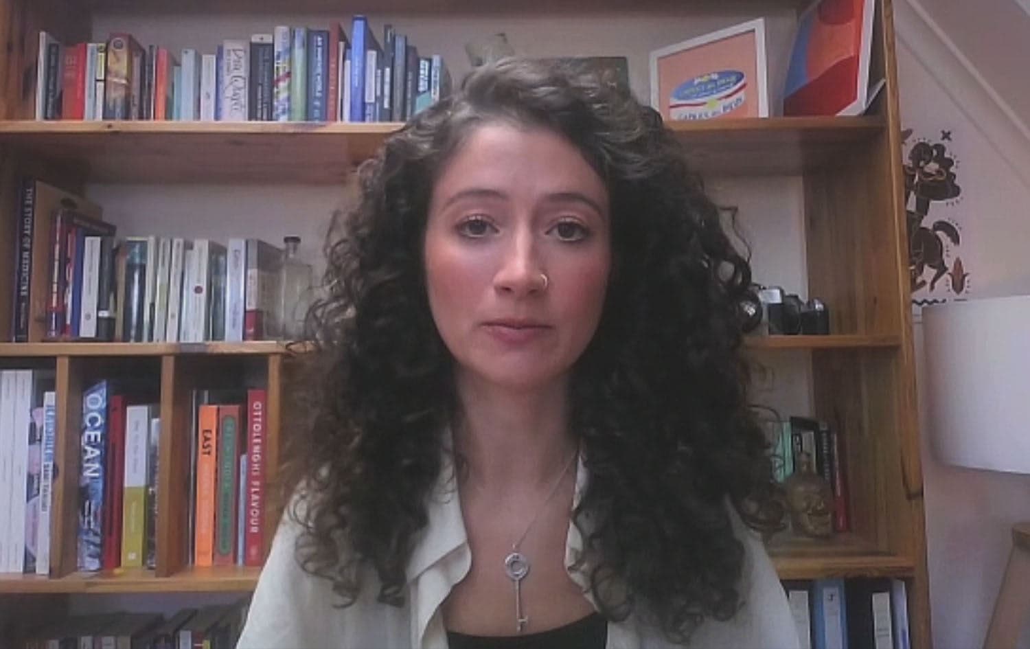 Sara Sanbar, Iraq researcher at Human Rights Watch speaks to Rudaw on July 29, 2025. Photo: Screengrab/Rudaw