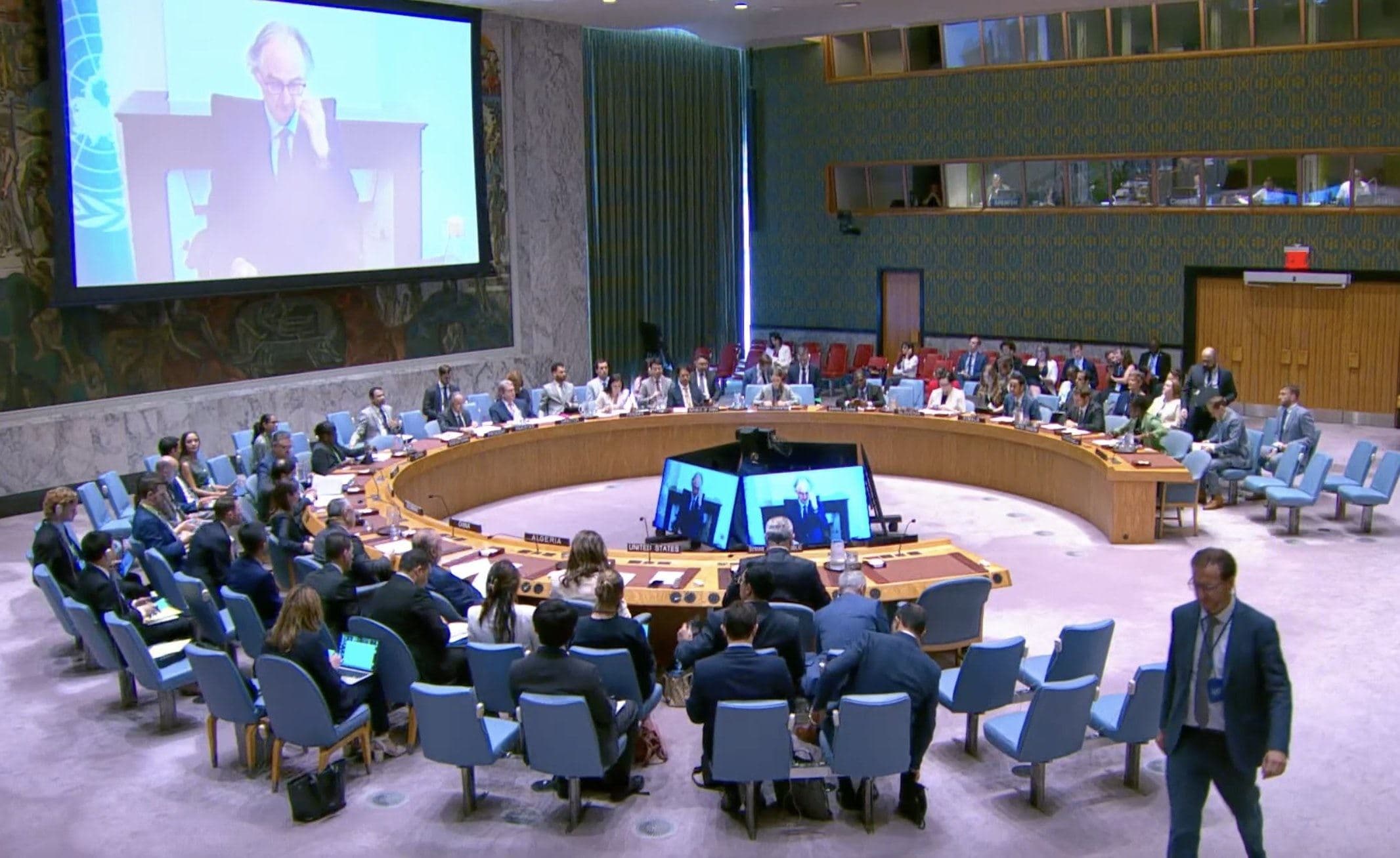 United Nations Special Envoy for Syria addresses UN Security Council on July 28, 2025. Photo: UNDPPA/X