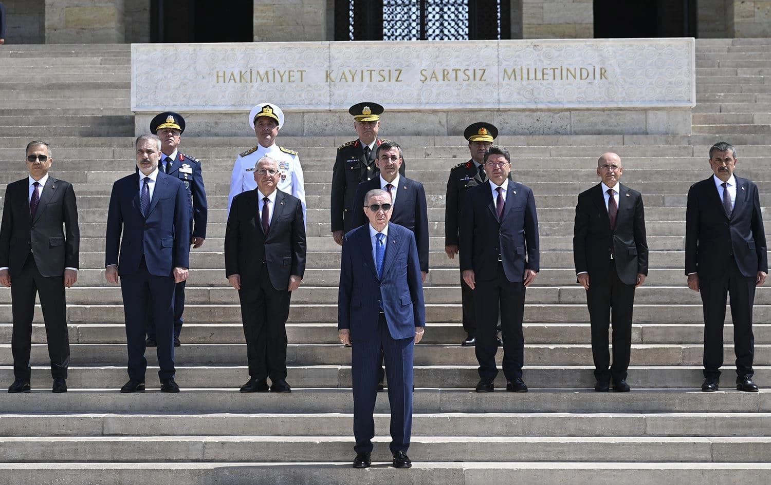 Türkiye Cumhurbaşkanı Erdoğan başkanlığındaki Yüksek Askeri Şura (YAŞ) üyeleri Anıtkabir'i ziyaret etti. / AA
