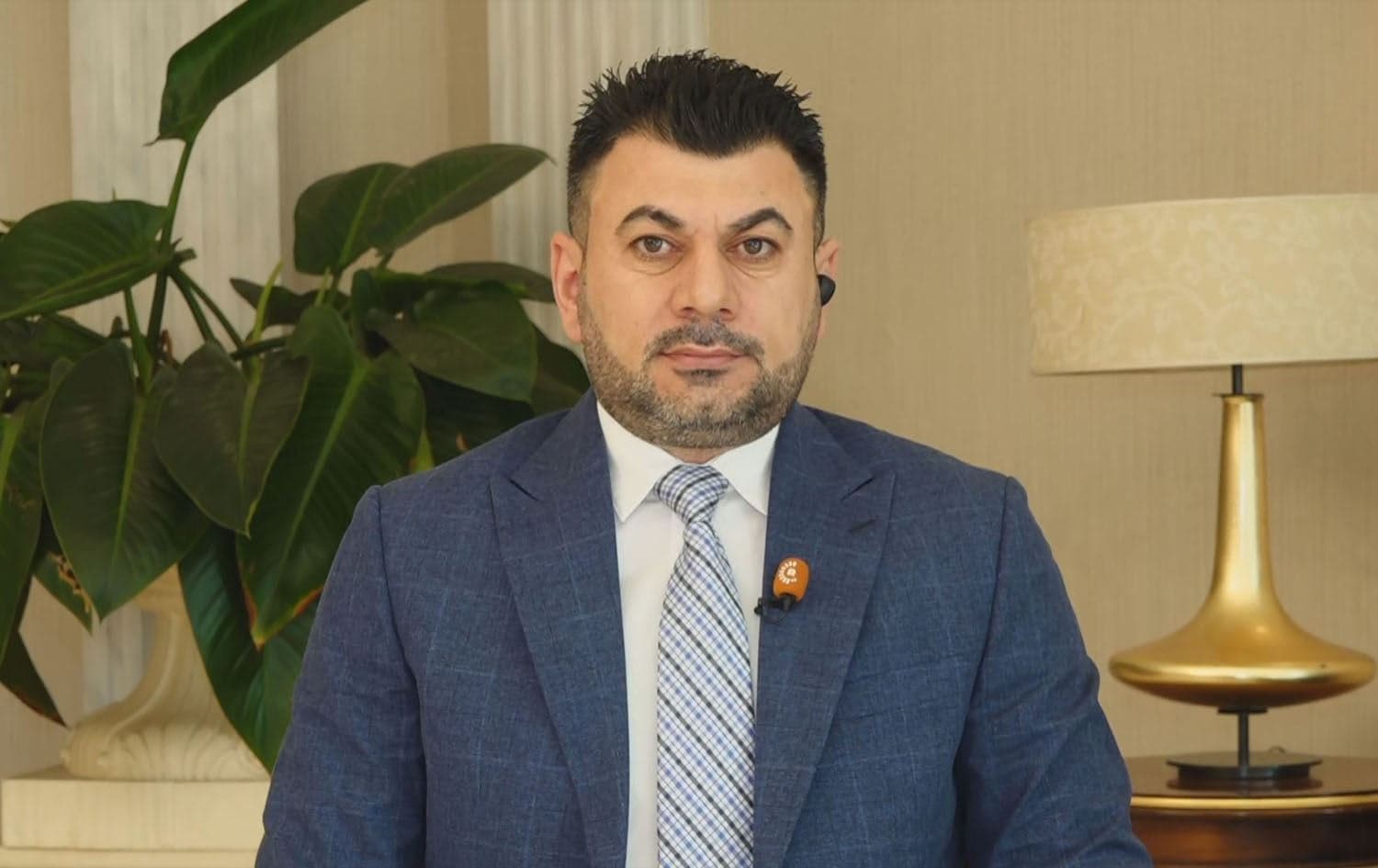 Khalaf Shingali, advisor to Iraqi Prime Minister Mohammed Shia' al-Sudani for Yazidi affairs, speaking to Rudaw. Photo: Rudaw