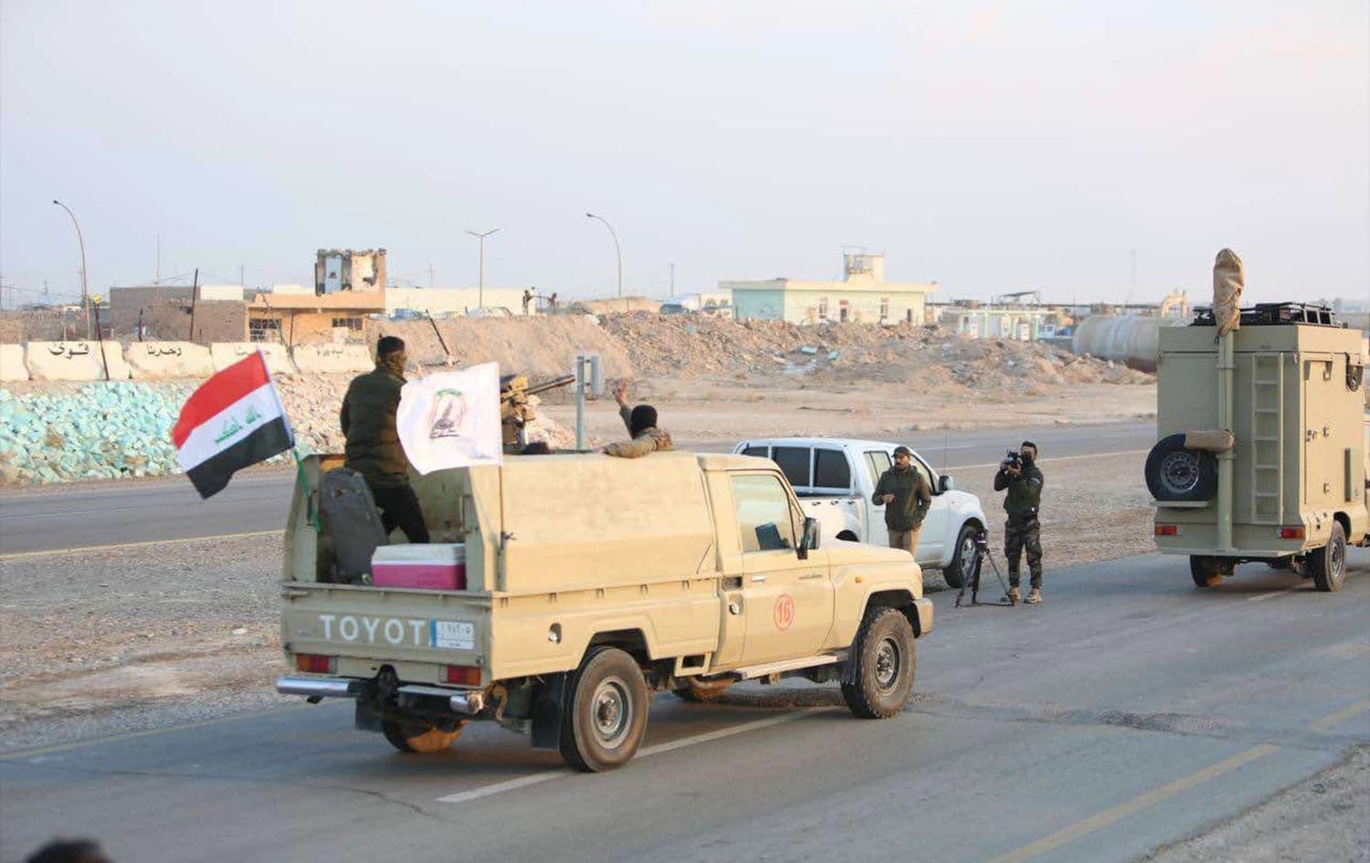 The Iraqi army and the Popular Mobilization Forces (PMF, or Hashd al-Shaabi) in an anti-ISIS operation in Anbar on November 17, 2024. Photo: INA