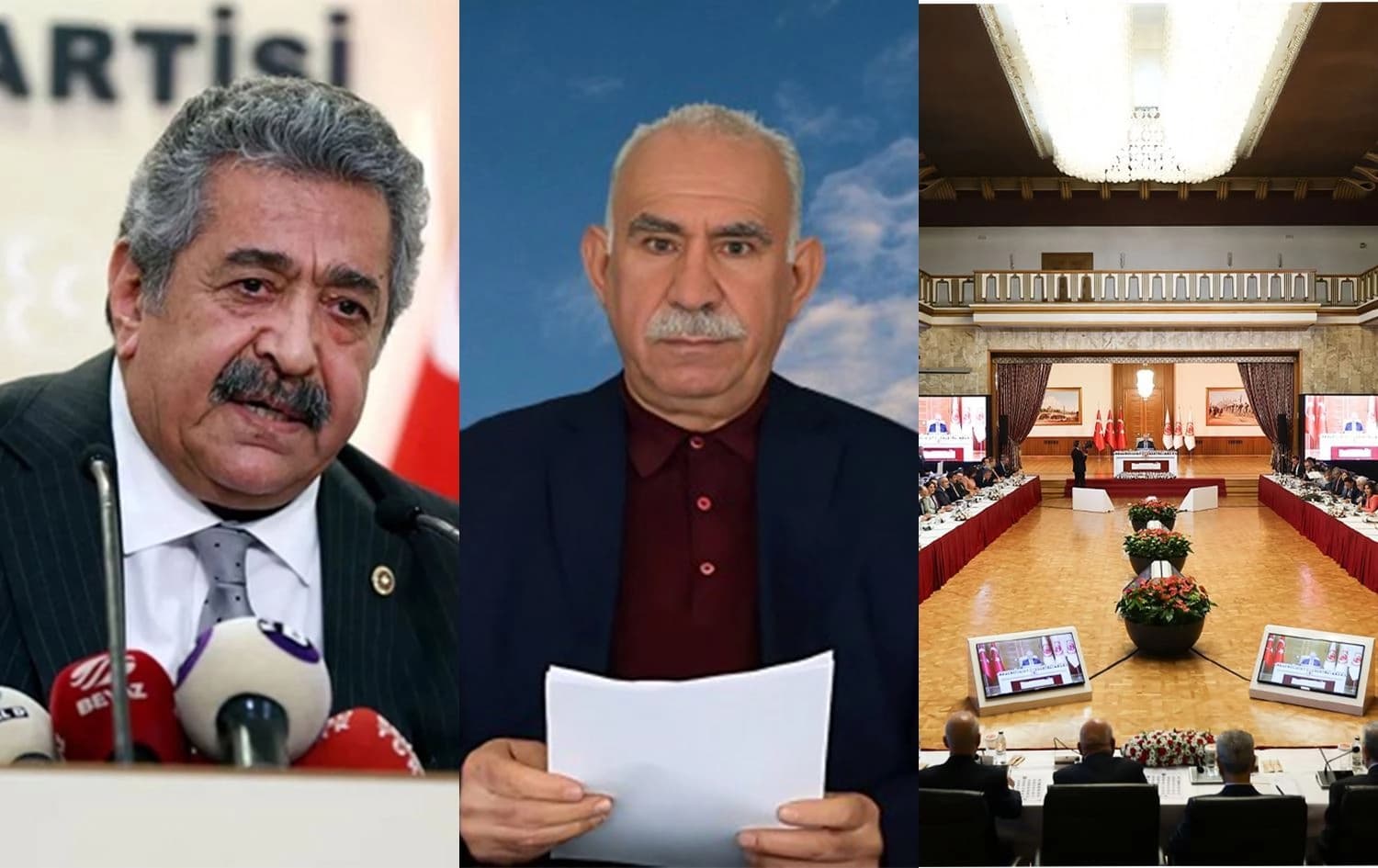 Fetî Yildiz, Ocalan û civîneke Komîsyonê / Wêne: Rûdaw grafîk