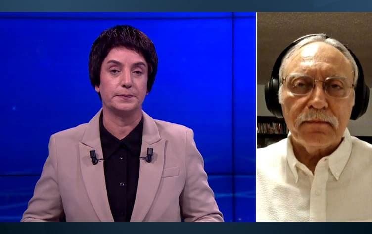 Besam İshak, Rûdaw TV’de Sima Abxızır'ın sunduğu “Nûroj” programına katıldı. / Foto: Rûdaw