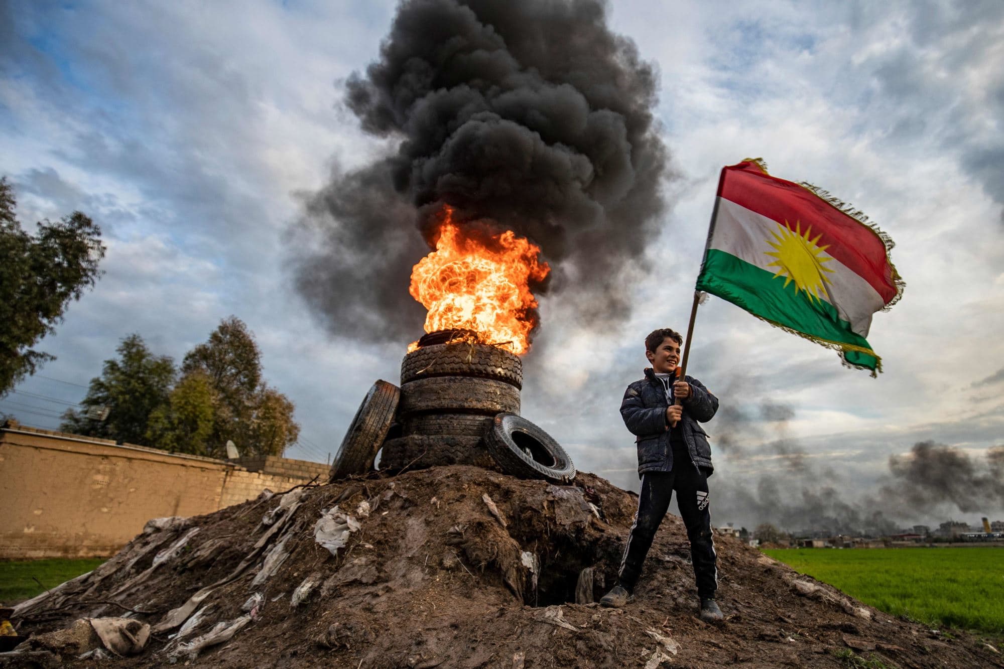 Kurds in northern Syria celebrate Kurdish New Year, known as Newroz, with bonfires and mass gatherings on March 21, 2020. File photo: Rudaw