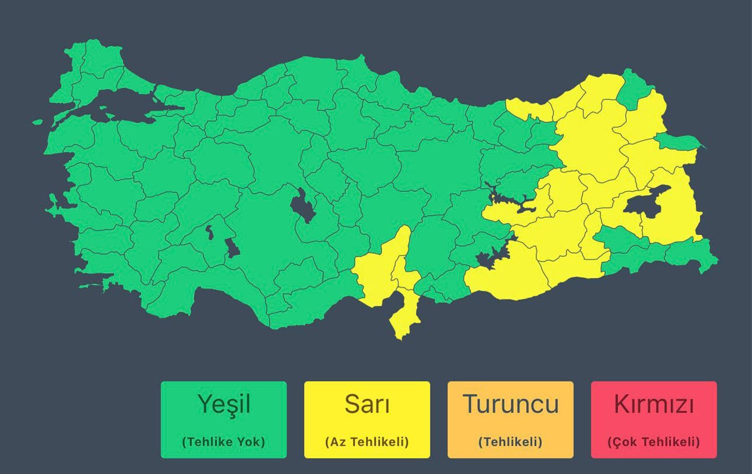 Türkiye İçişleri Bakanlığı'ndan 17 il için uyarı mesajı