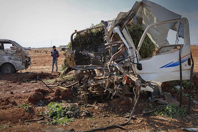 Nine civilians were injured when a landmine - reportedly left behind by remnants of the ousted Bashar al-Assad regime - exploded beneath their vehicle in Hama, Syria on October 19, 2025. Photo: SANA