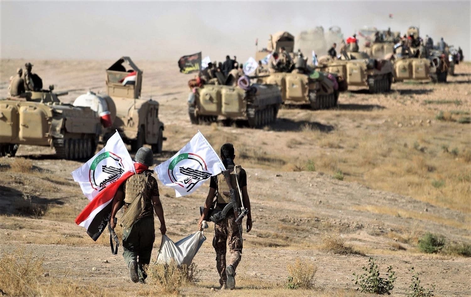 Members of the Popular Mobilization Forces (PMF) pictured during an operation in Tal Afar in nothern Iraq on August 22, 2017. Photo AFP
