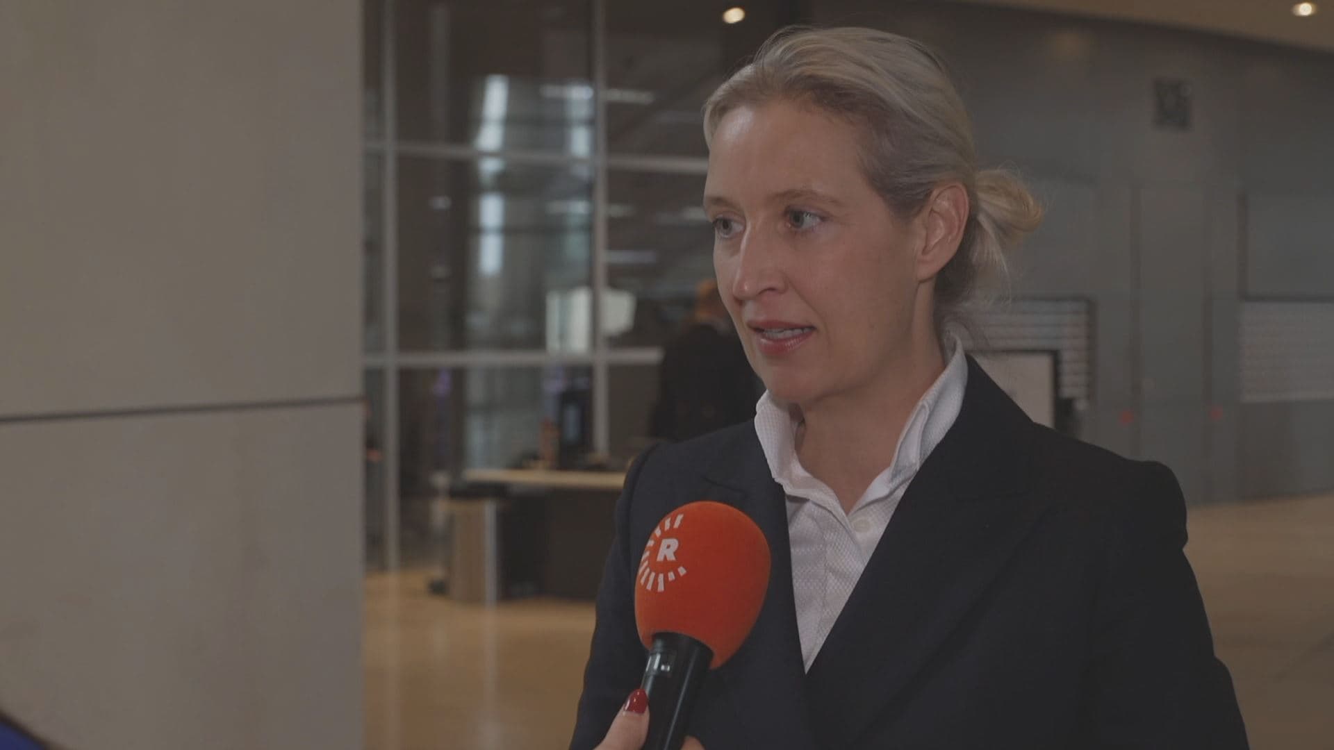 Alice Weidel, head of the parliamentary group of the far-right Alternative for Germany (AfD) in the German Bundestag, speaking to Rudaw's Alla Shally on Thursday, November 28, 2025. Photo: Rudaw/screengrab