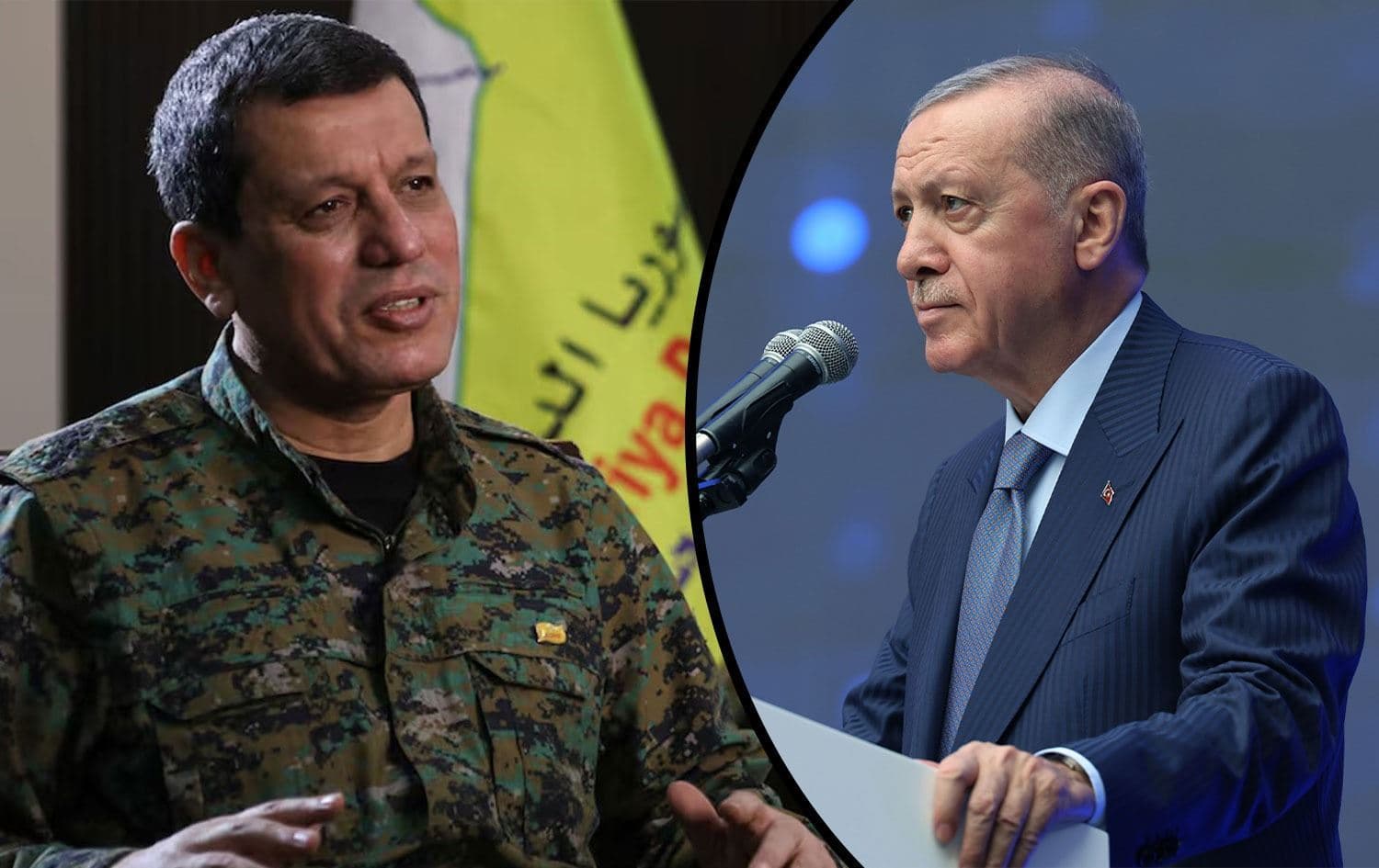 Mezlûm Ebdî û Recep Tayyîp Erdogan / Wêne: Rûdaw Grafîk