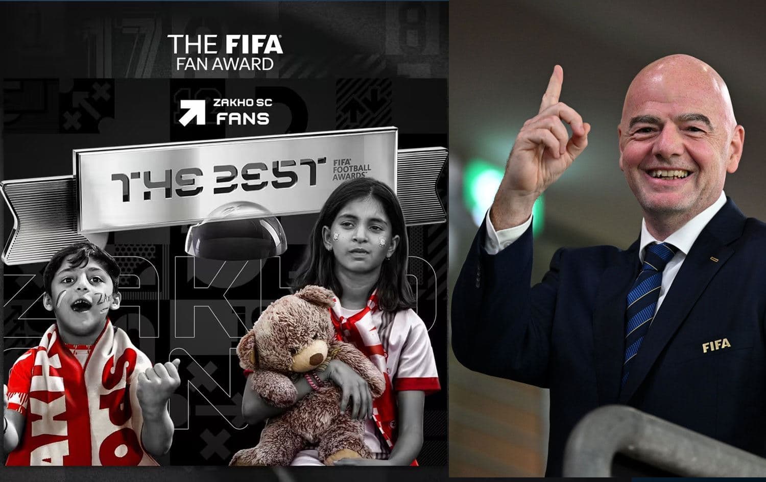 Serokê FIFAyê Gianni Infantino (li aliyê rastê) / Wêne: Rûdaw Grafîk