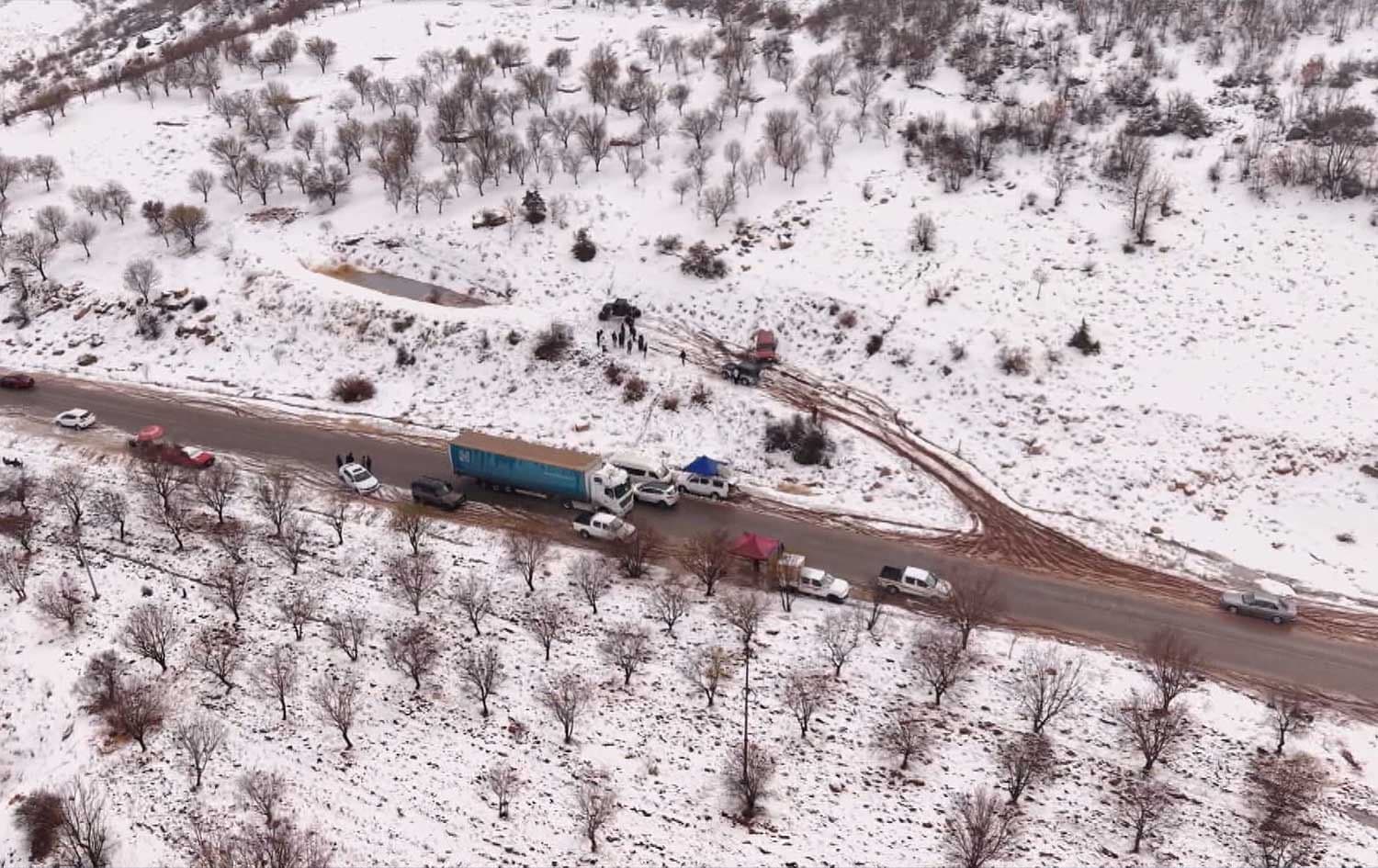 Snow blanketed Mount Gara in Duhok province on December 28, 2025. Photo: Screengrab/Rudaw