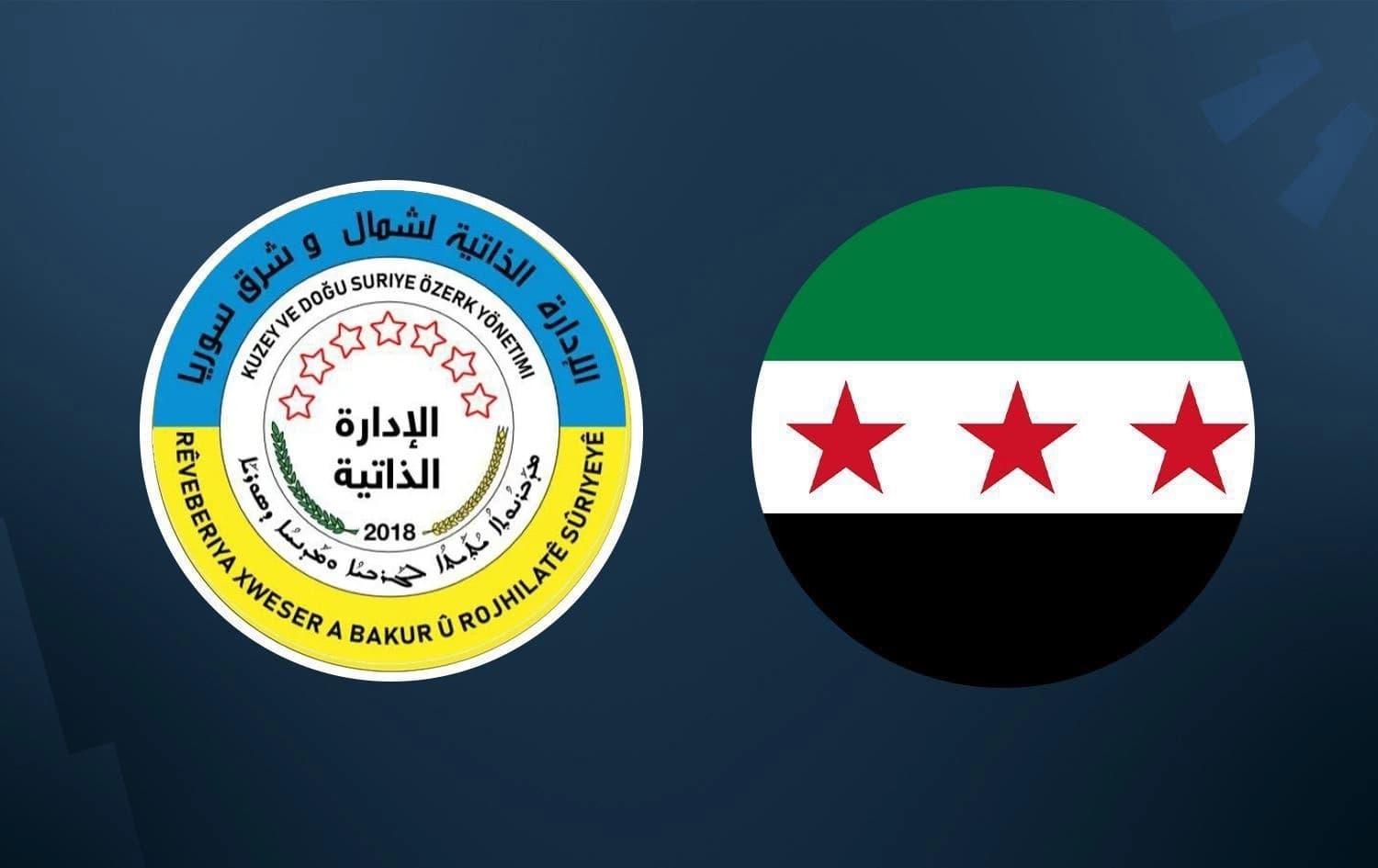 Logoya Rêveberiya Xweser û Alaya Sûriyeyê / Wêne: Rûdaw Grafîk