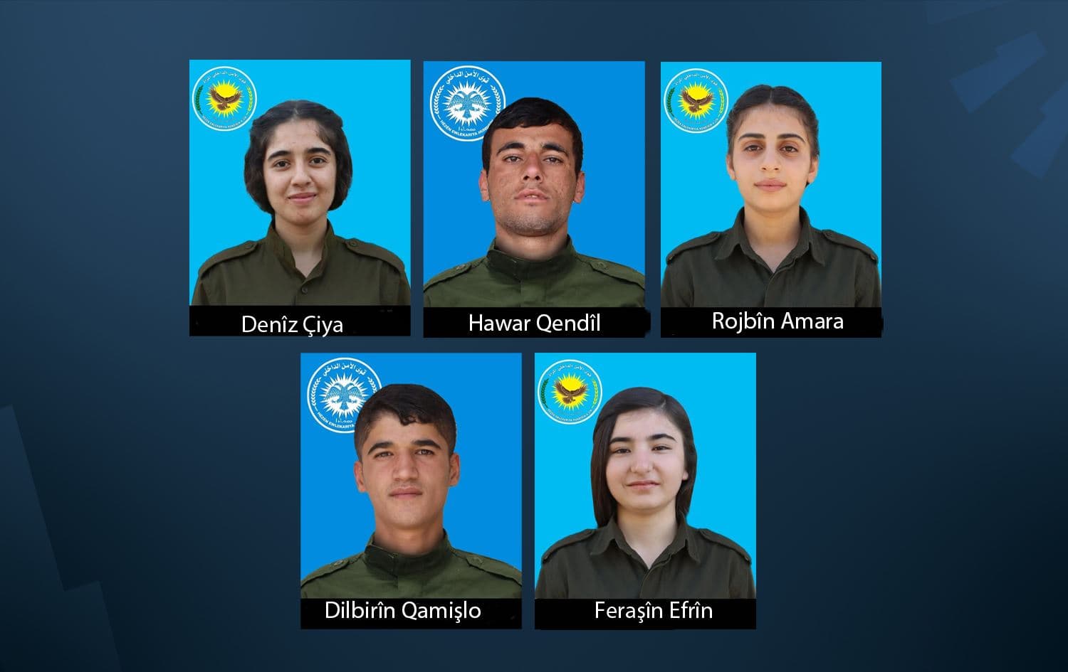 Endamên Asayîşê yên ku şehîd bûne / Wêne: Rûdaw Grafîk