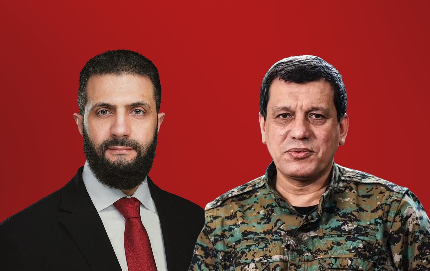 Suriye Cumhurbaşkanı Ahmed Şara ile Demokratik Suriye Güçleri (DSG) Genel Komutanı Mazlum Abdi