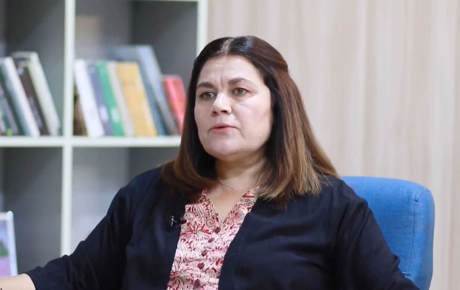 Fawza Youssef, member of the presidential body of the Democratic Union Party (PYD), speaks to Ronahi TV on July 12, 2025. Photo: Screengrab/Ronahi TV