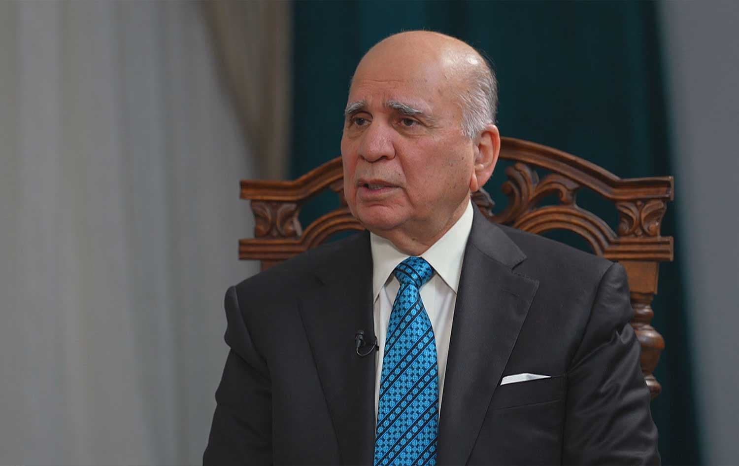 Fuad Hussein, Iraqi Minister of Foreign Affairs, speaks to Rudaw in an interview on January 26, 2026. Photo: Screengrab/Rudaw