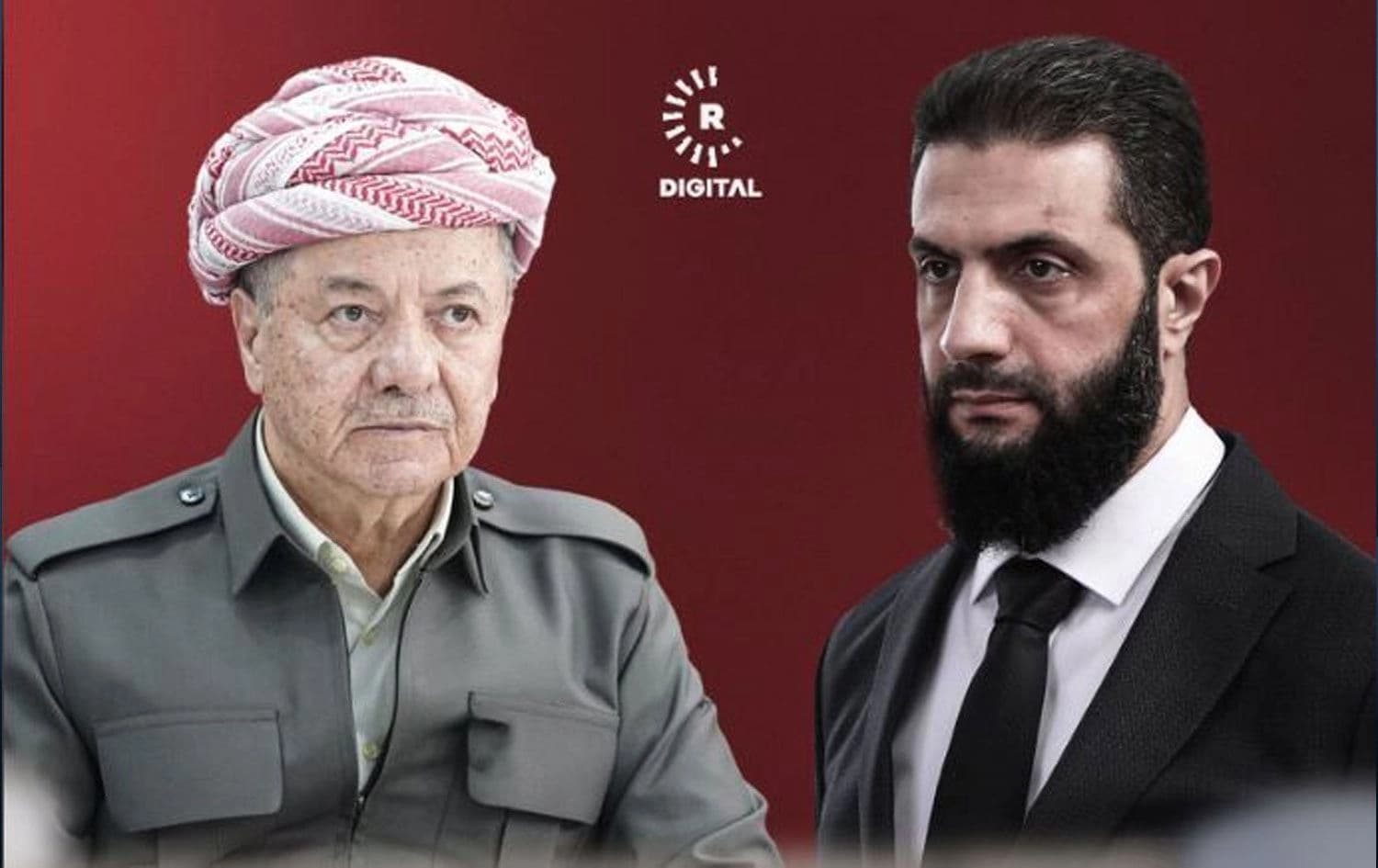 Serok Barzanî û Ehmed Şer / Wêne: Rûdaw Grafîk