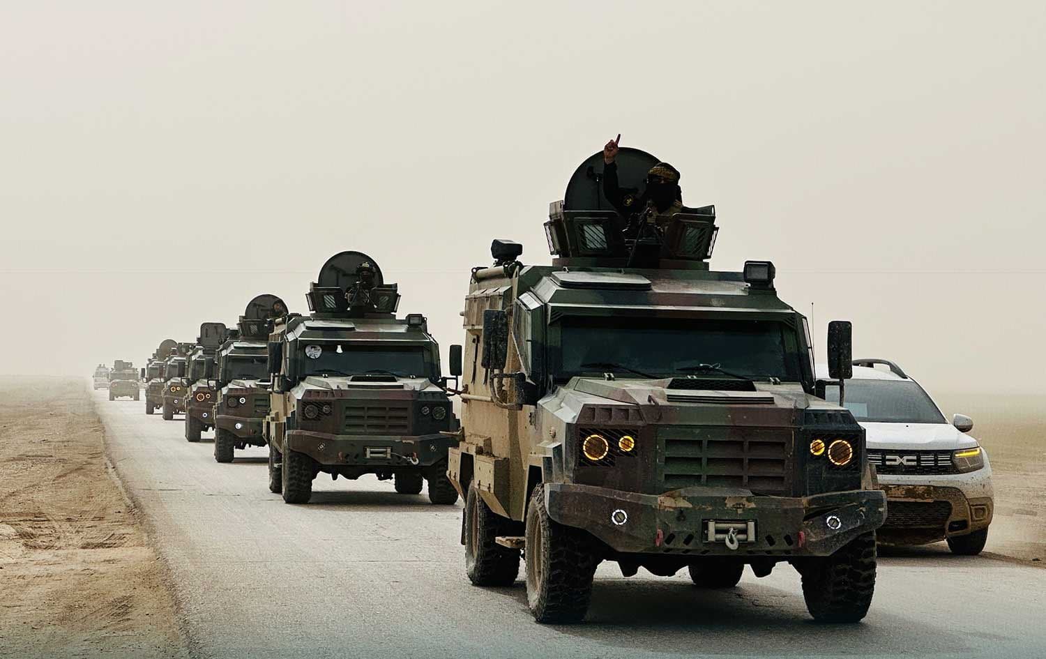 Security forces of the Syrian interim government preparing to enter the Kurdish cities in northeast Hasaka province on February 2, 2026. Photo: Al-Ikhbariya TV