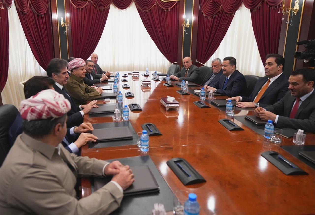 Iraqi Prime Minister Mohammed Shia' al-Sudani heads Shiite Coordination Framework delegation to meet with Kurdistan Region top leadership in Erbil on February 2, 2026. Photo: IraqiPMO/X