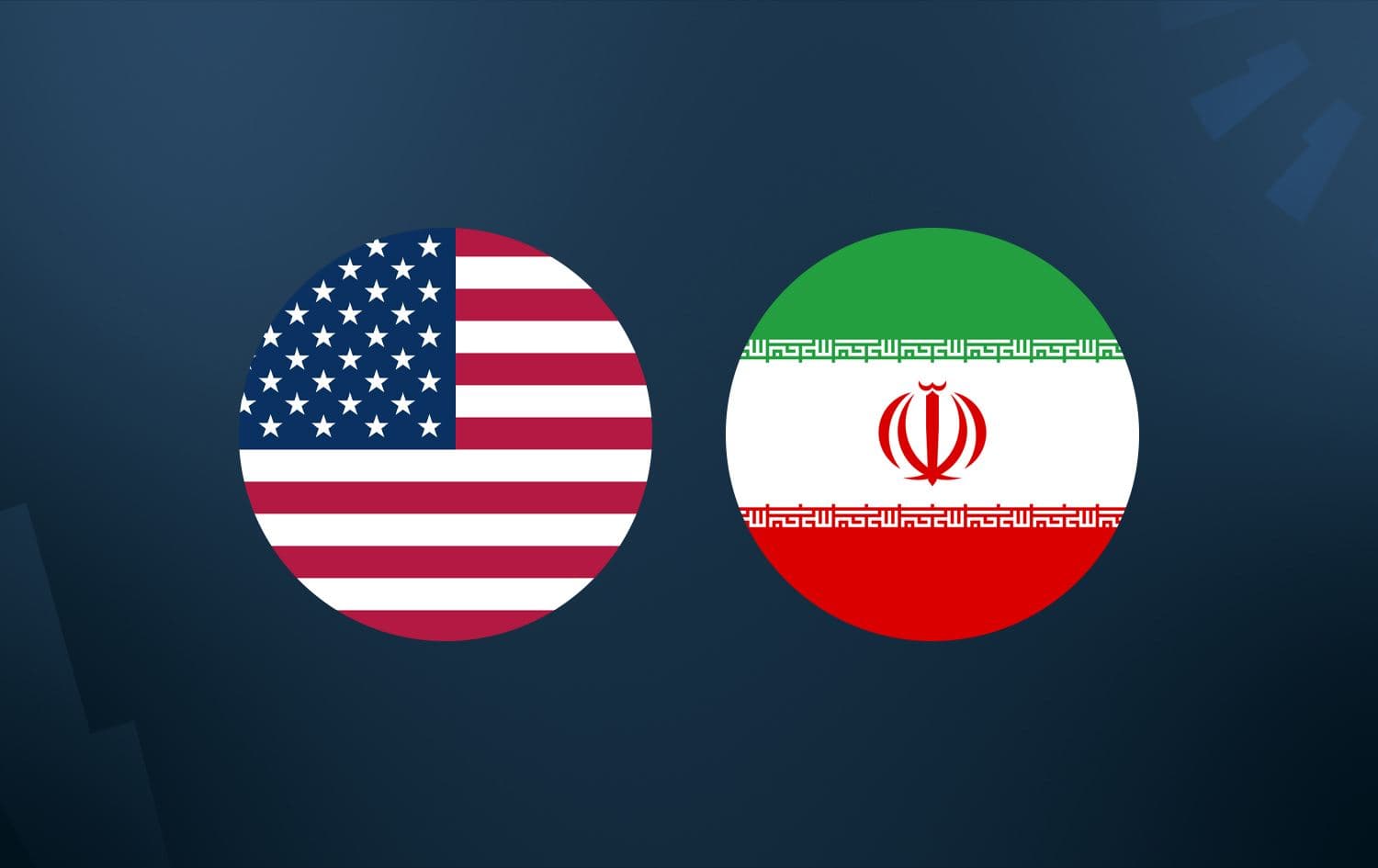 Flag of the United States of America and the Islamic Republic of Iran. Graphic: Rudaw