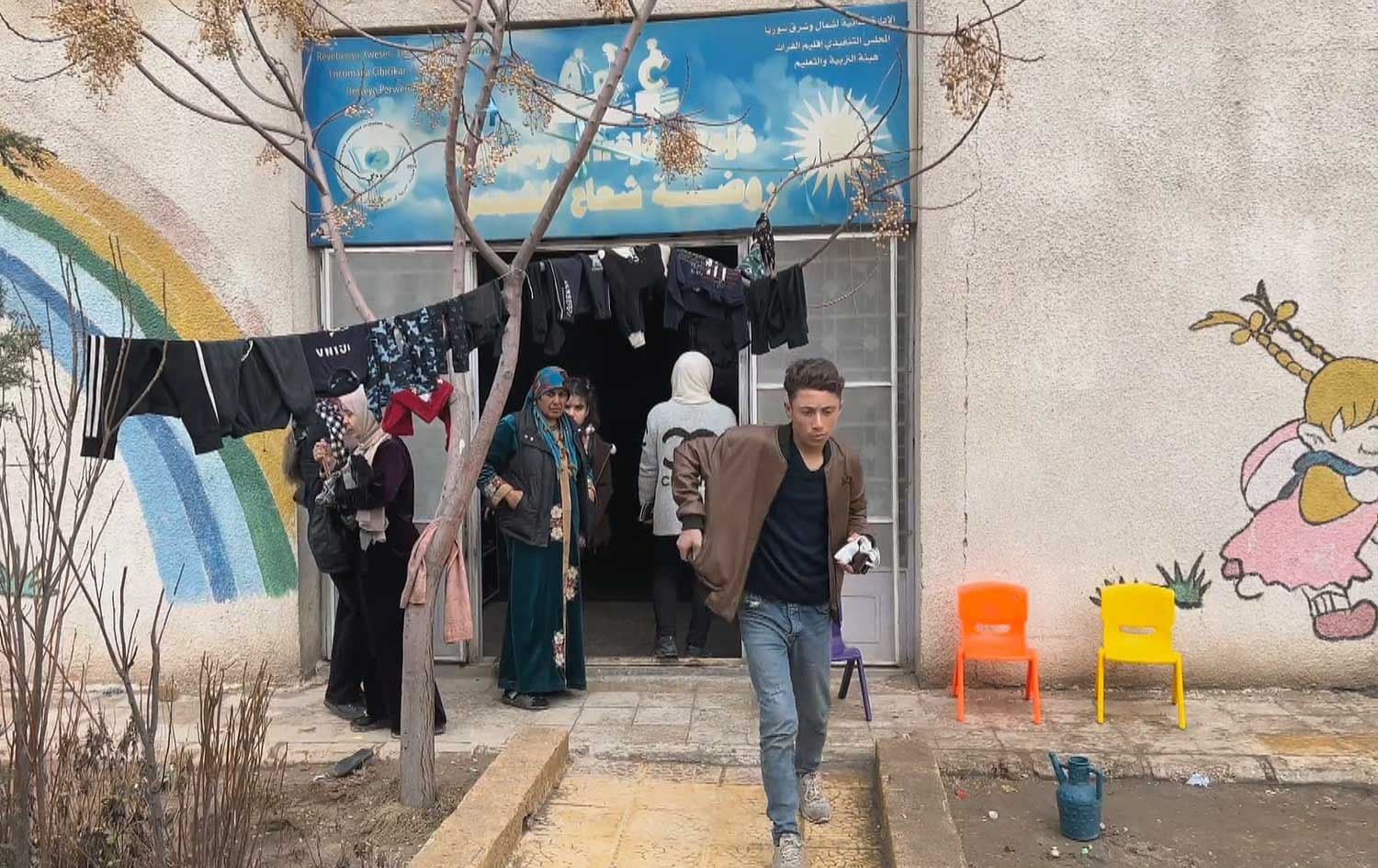 Displaced Kurdish villagers shelter inside a kindergarten building in the besieged city of Kobane, which has been under blockade for more than three weeks, on February 9, 2026. Photo: Submitted