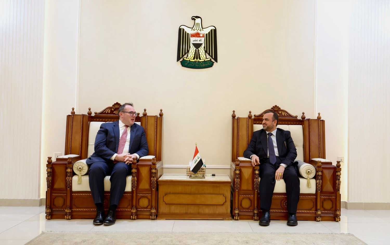 US Charge d’Affaires to Iraq Joshua Harris (left) meets with the head of the National Alnahj Alliance, Abdul Hussein al-Moussawi, in Baghdad on February 12, 2026. Photo: National Alnahj Alliance/X