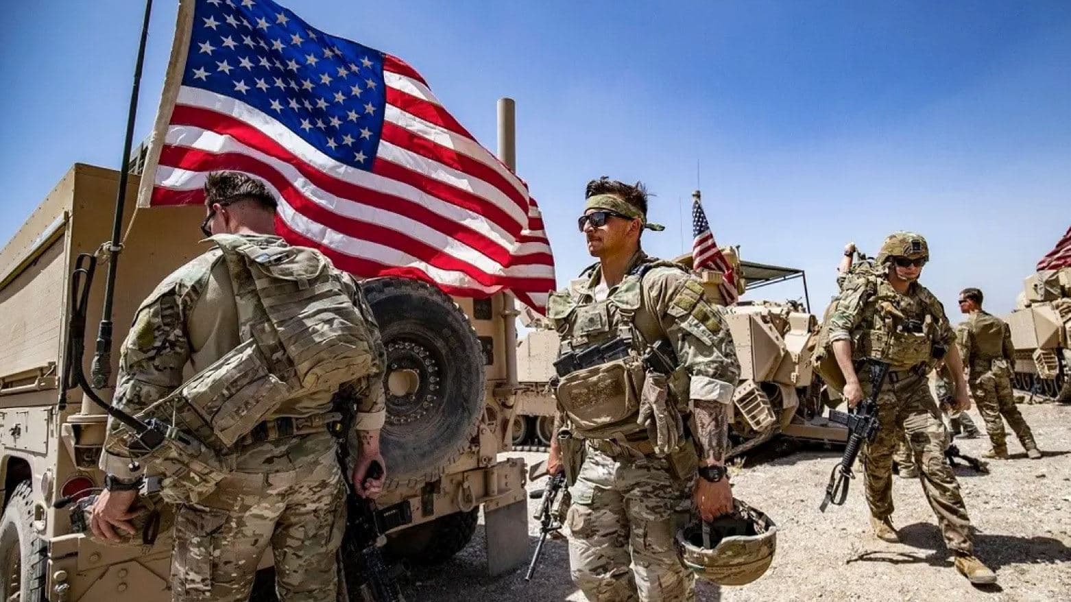 US soldiers patrol the countryside of Rumaylan,Hasakeh province, northeastern Syria in June 2023. AFP file photo