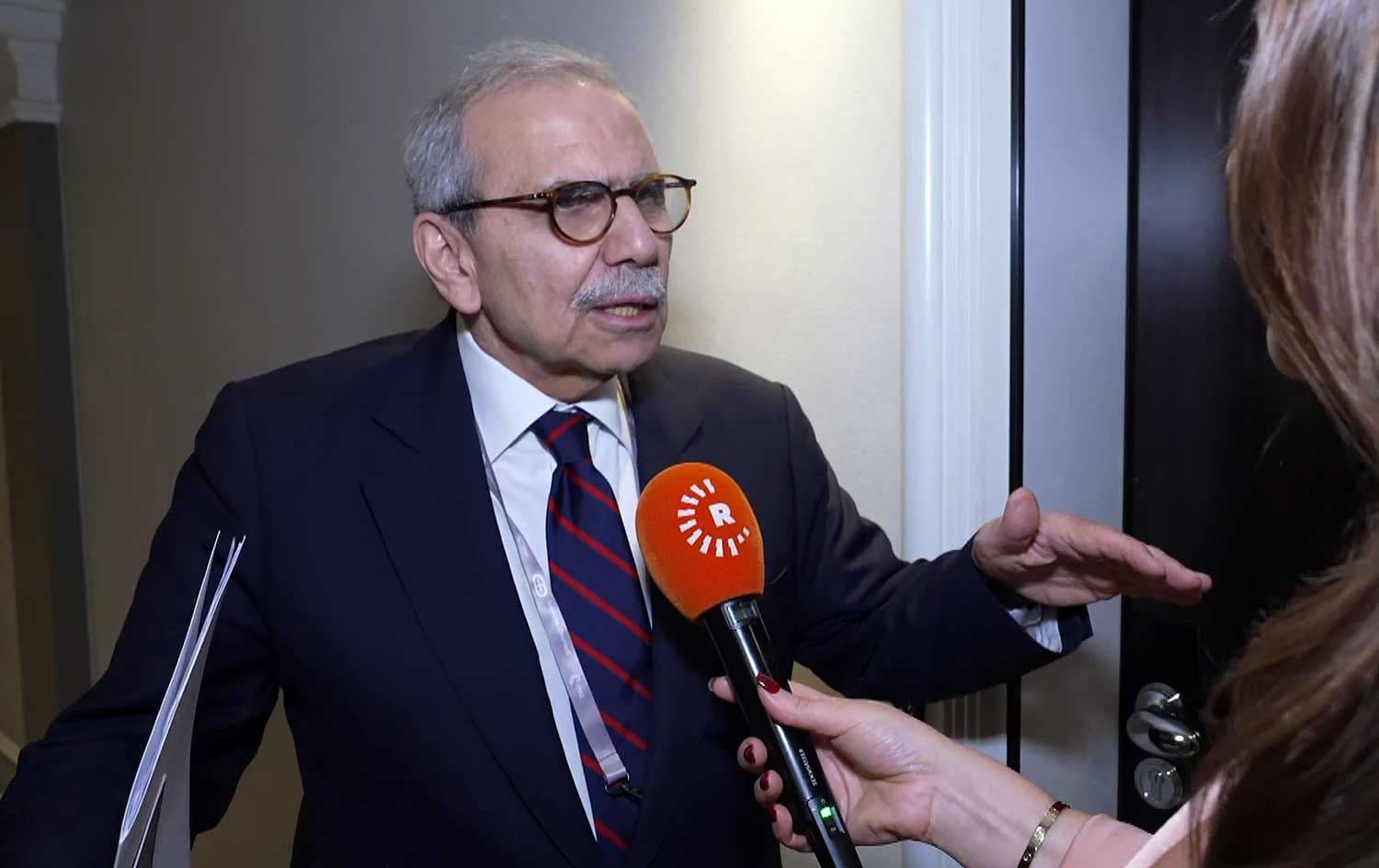 Lebanese Prime Minister Nawaf Salam speaks to Rudaw on the sidelines on Munich Security Conference on February 13, 2026. Photo: Screengrab/Rudaw