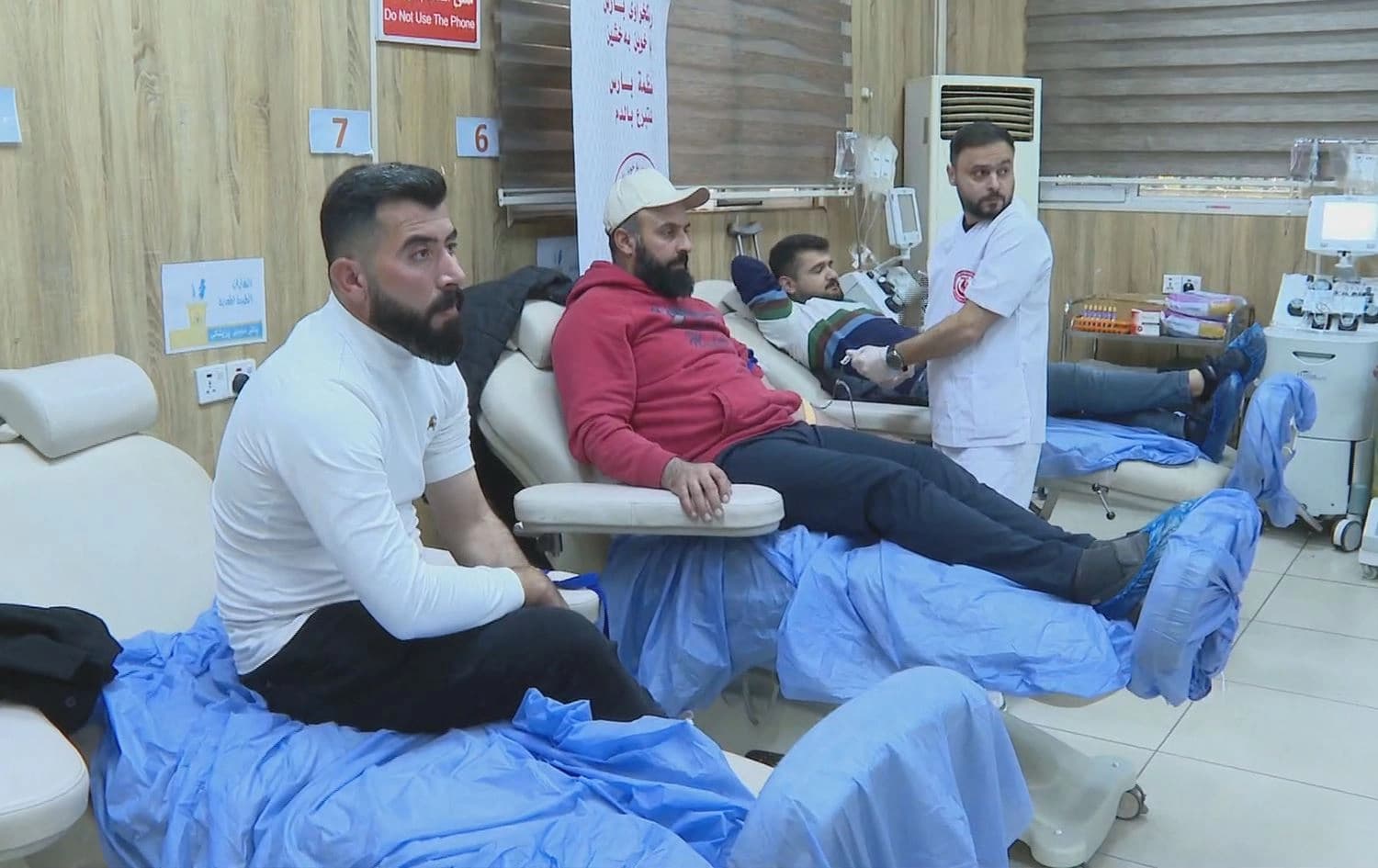 خوێبەخشینی خۆبەخشانی دەزگای روانگە لەنێو بانکی خوێن لە هەولێر.